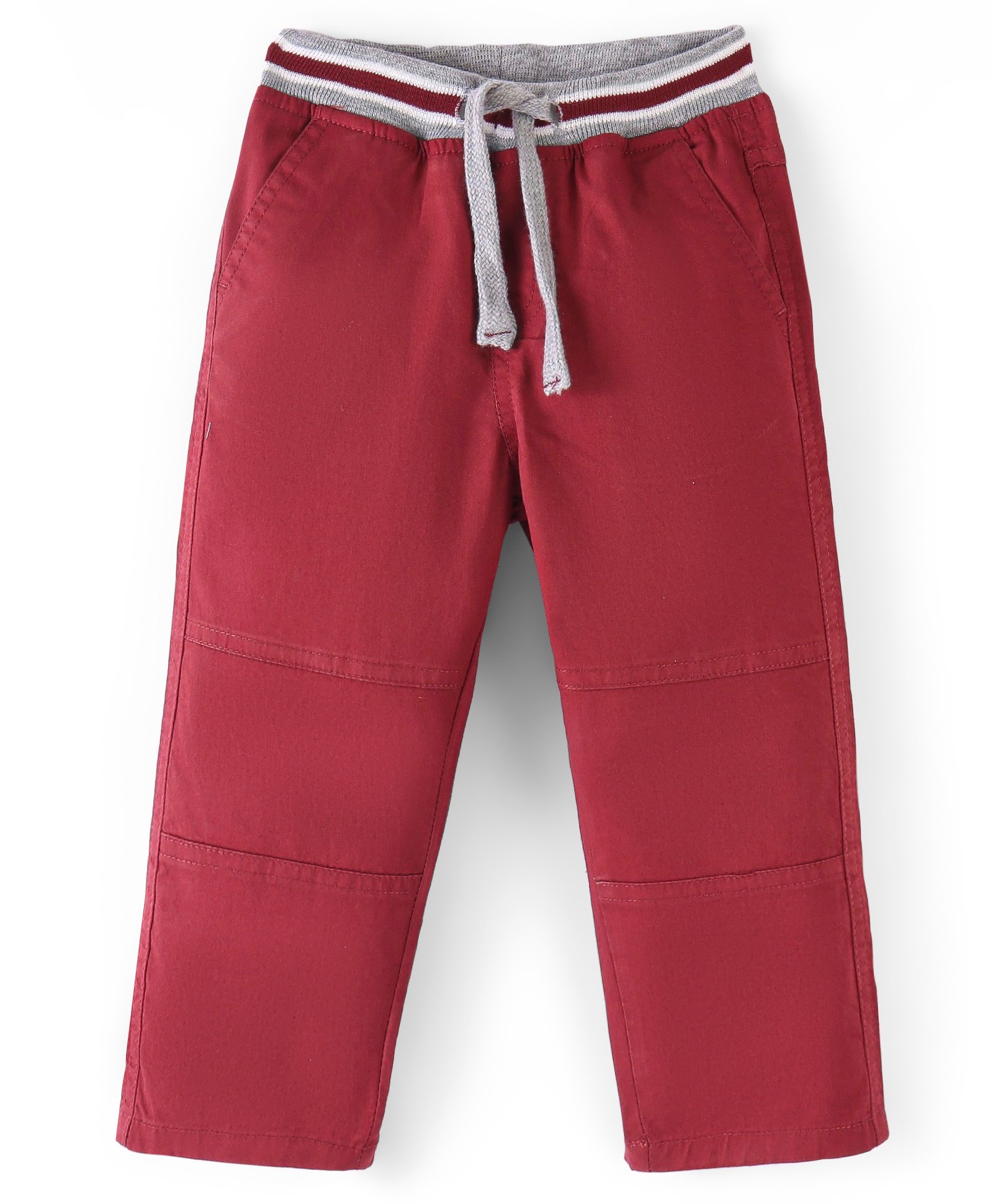 Babyhug Cotton Lycra Woven Full Length Trousers Solid Colour -  Maroon-picture-13