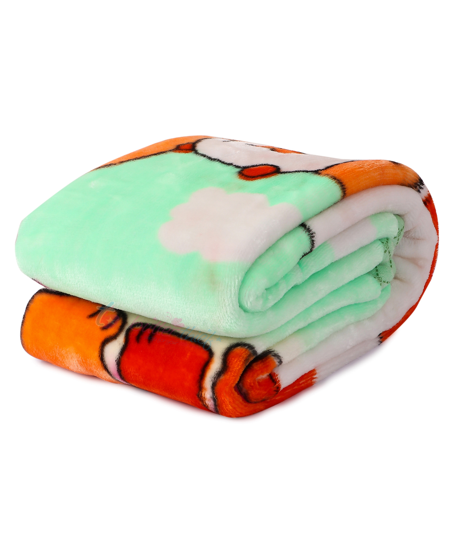 Butterthief Bare Bears Printed Double Layered Mink Reversible Baby Blanket for Kids & Toddlers - Green-picture-16