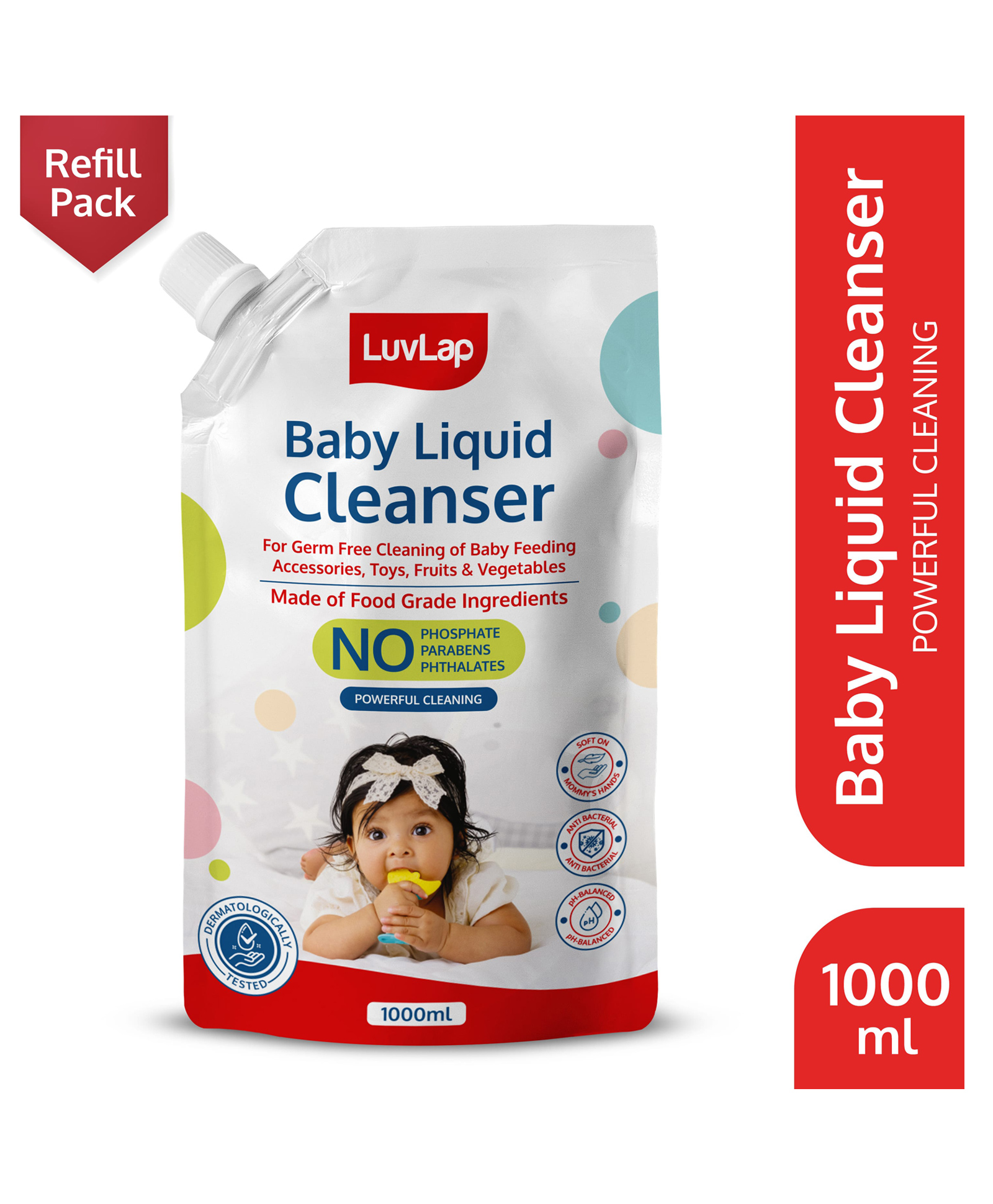 Luv Lap Baby Liquid Cleanser Refill Pack - 1000 ml