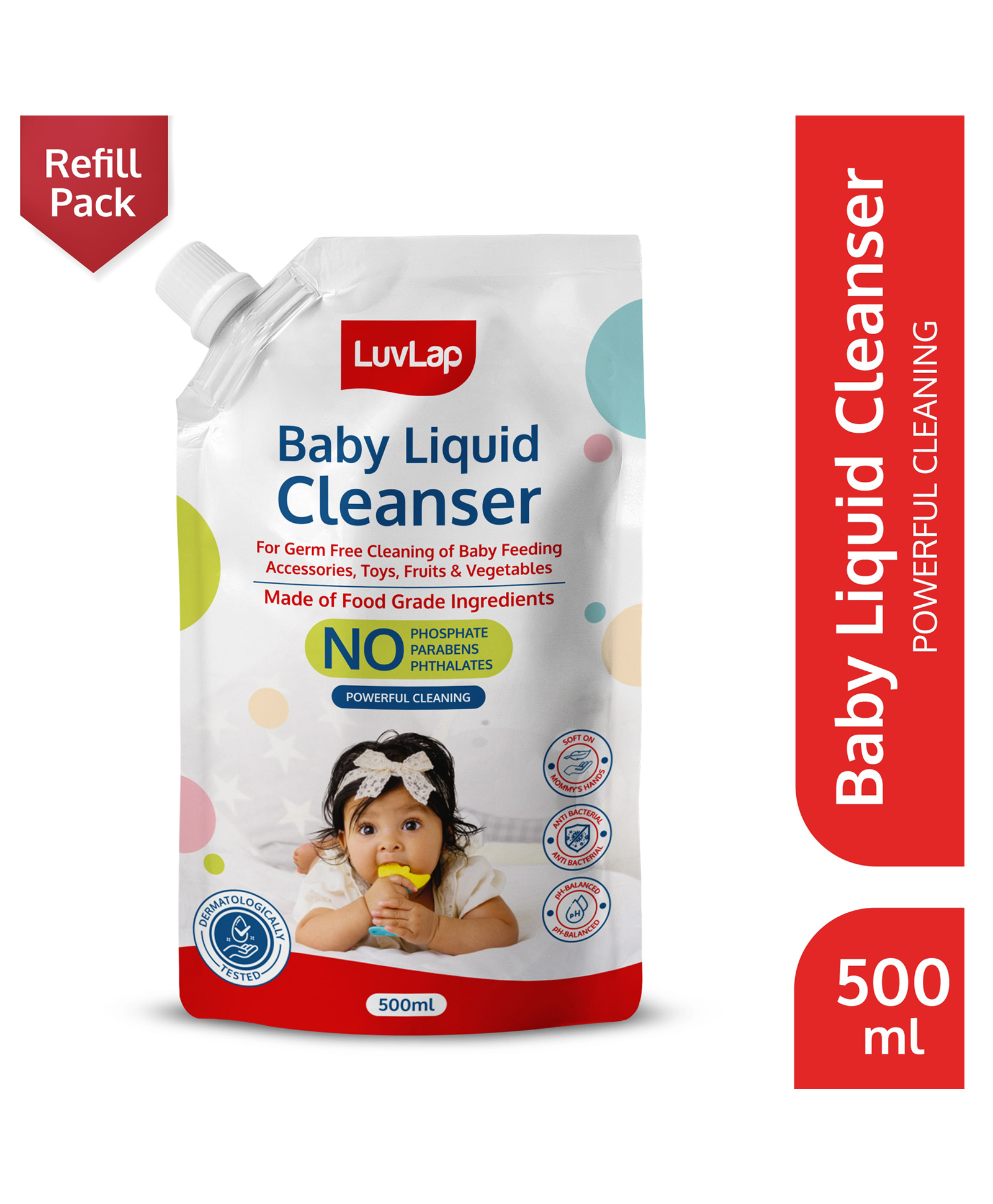 Luv Lap Baby Liquid Cleanser Refill Pack - 500 ml