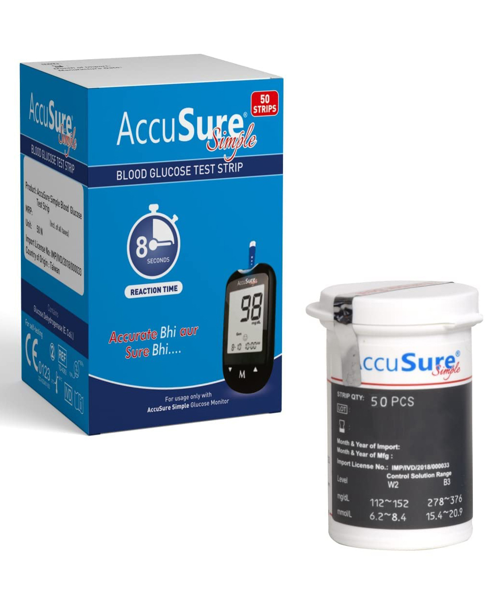 AccuSure Simple Blood Glucose strip - 50 Strips-image-33