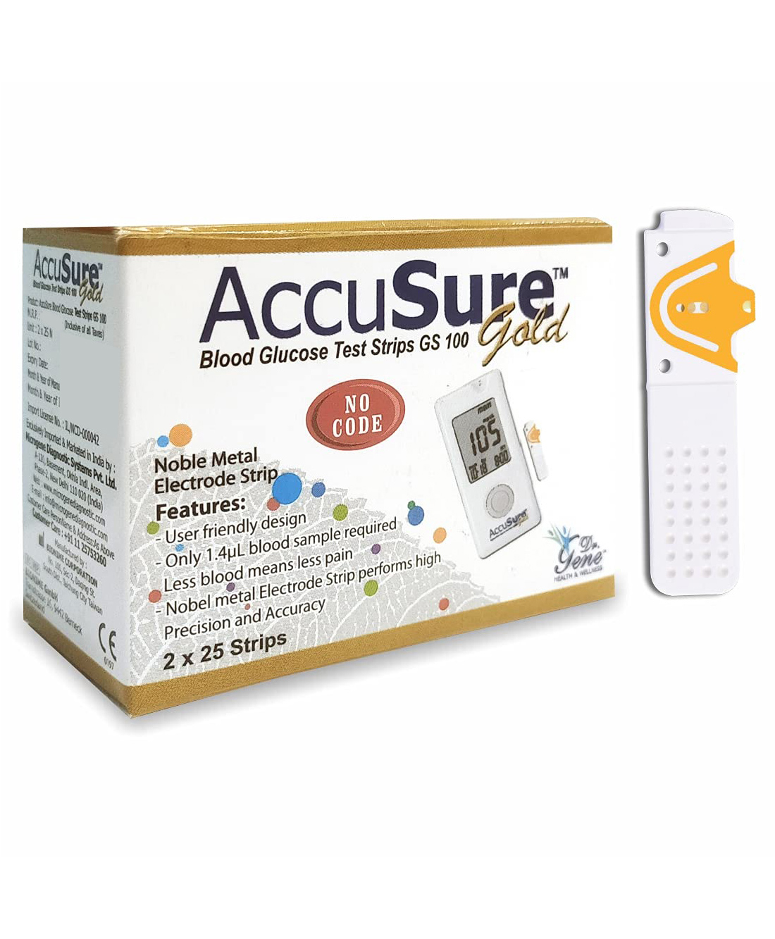 AccuSure Gold Blood Glucose Test Strips - 2 x 25 Strips-image-35