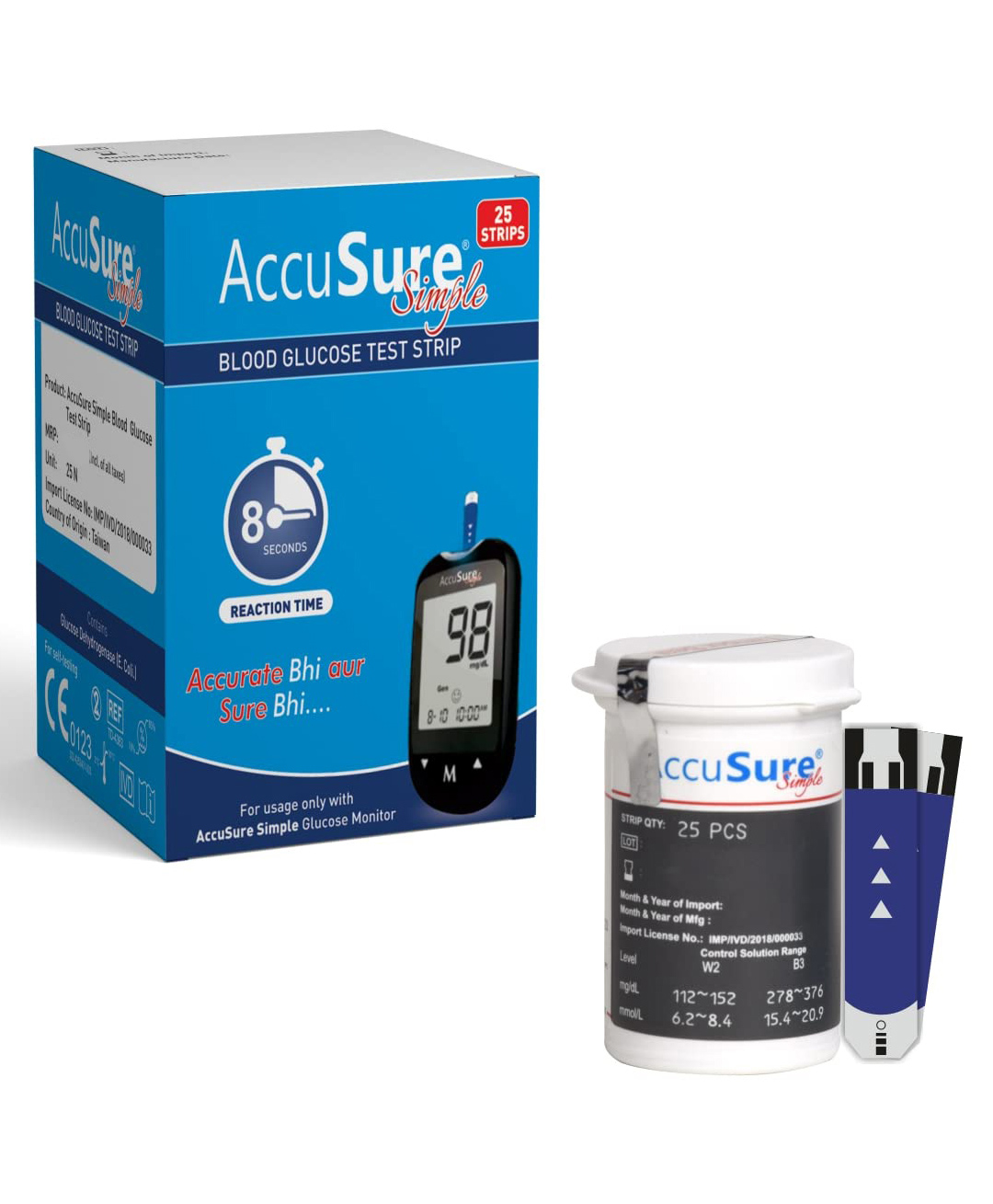 AccuSure Simple Blood Glucose Meter with 25 Strips-picture-20