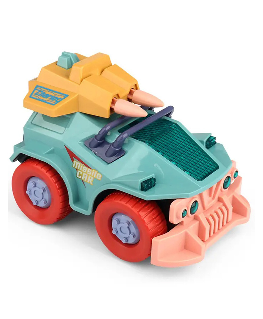AKN TOYS Light Sound Mini Cartoon Car MUV Army Vehicles with Launcher, Universal Omnidirectional Motion Car Toy - COLOR MAY VARY-image-24