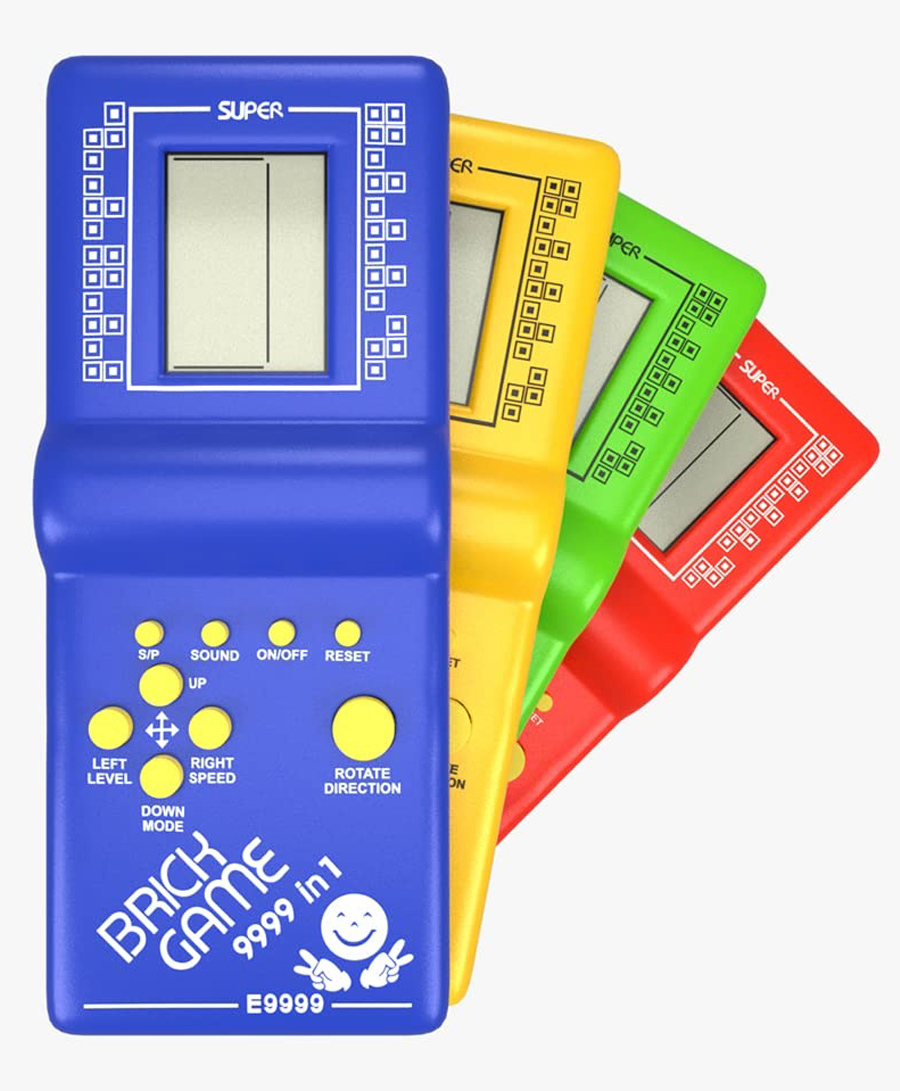 AKN TOYS Brick Game Hand Operated Video Games for Kids Play, Birthday Return Gift, Portable Indoor and Outdoor Brick Game -PACK OF 1- COLOR MAY VARY