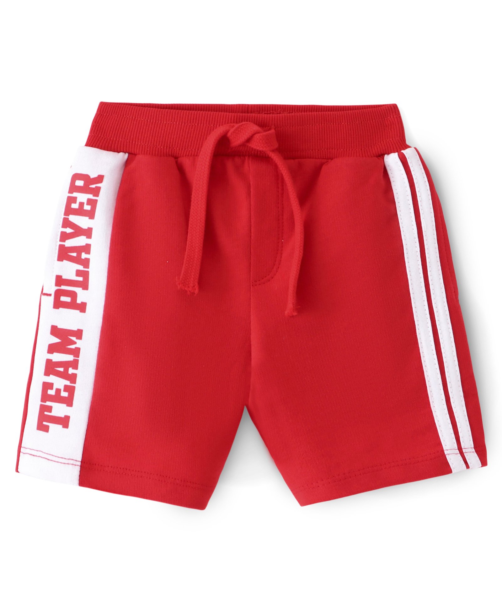Babyhug Cotton Looper Knit Shorts Text Print - Red-picture-15