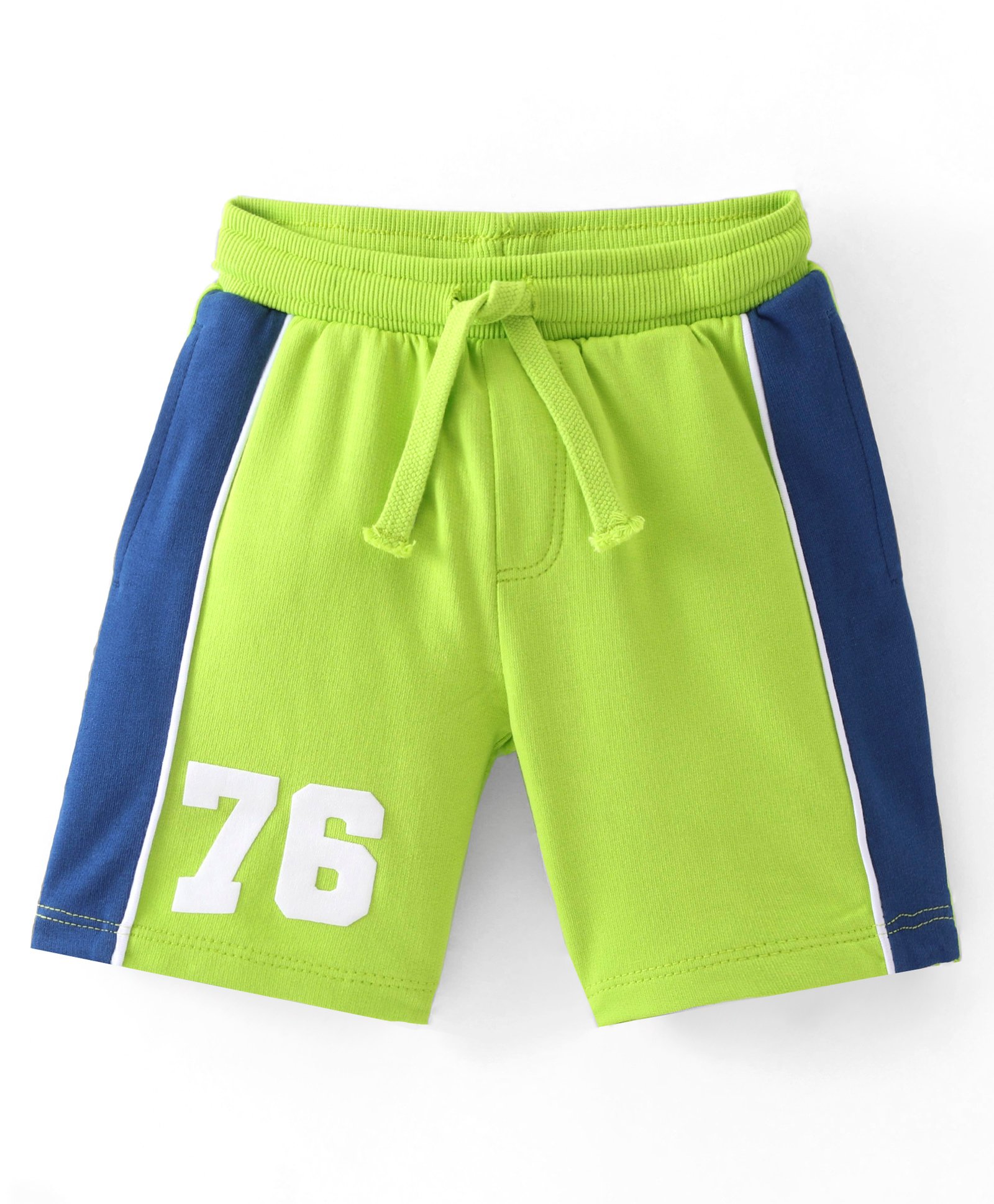 Babyhug Cotton Looper Knit Shorts Number Print - Lime Green-picture-10