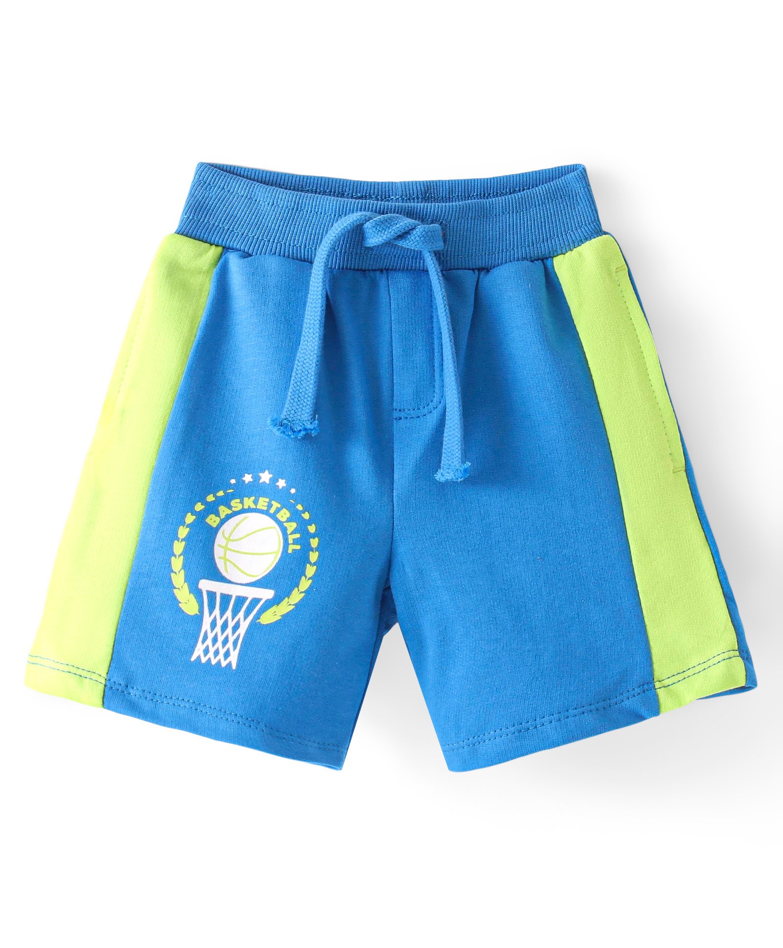 Babyhug Cotton Looper Shorts Basketball Print -  Blue-picture-24