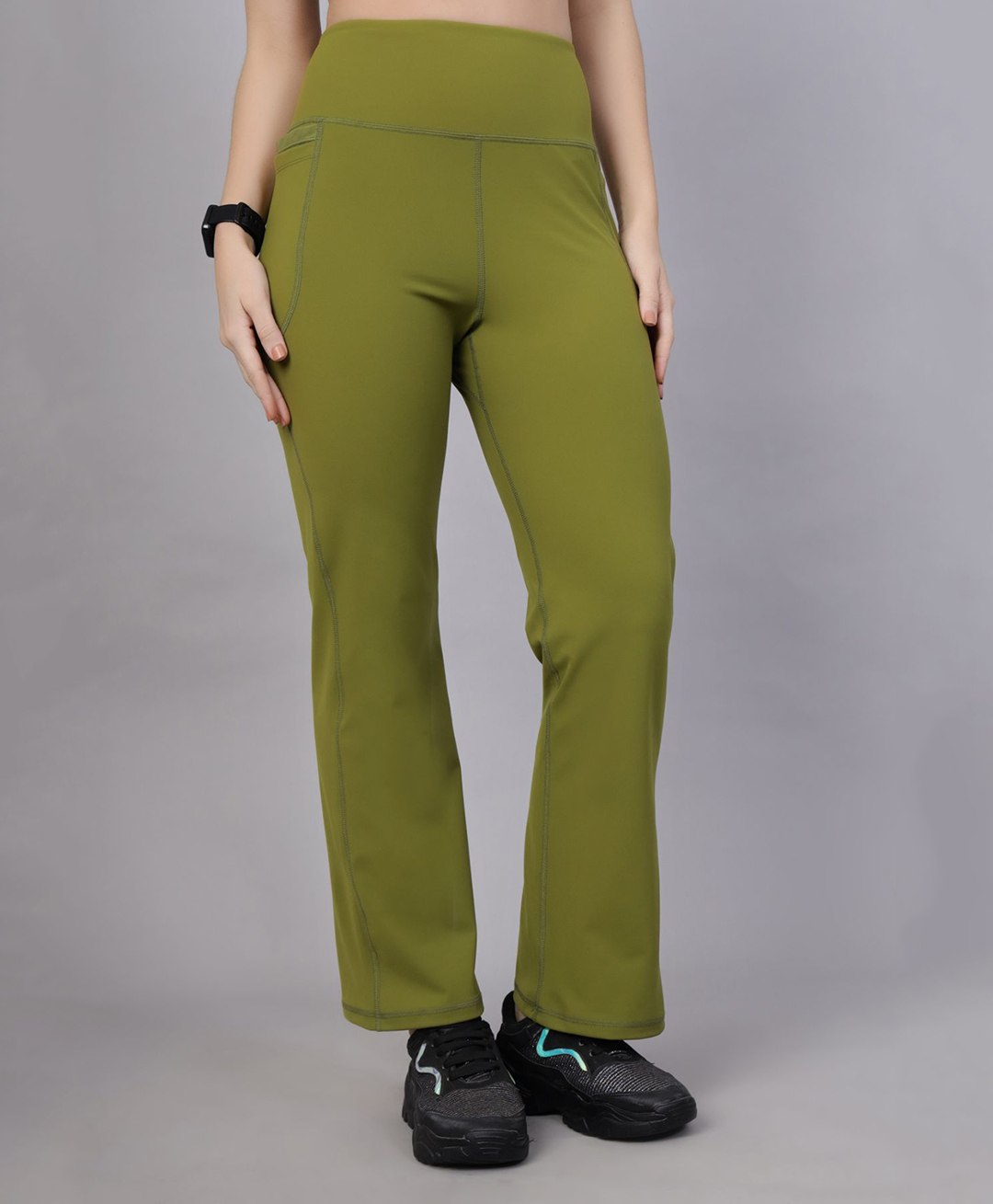 Zelena Solid High Waisted Postpartum Leggings - Olive Green-picture-25