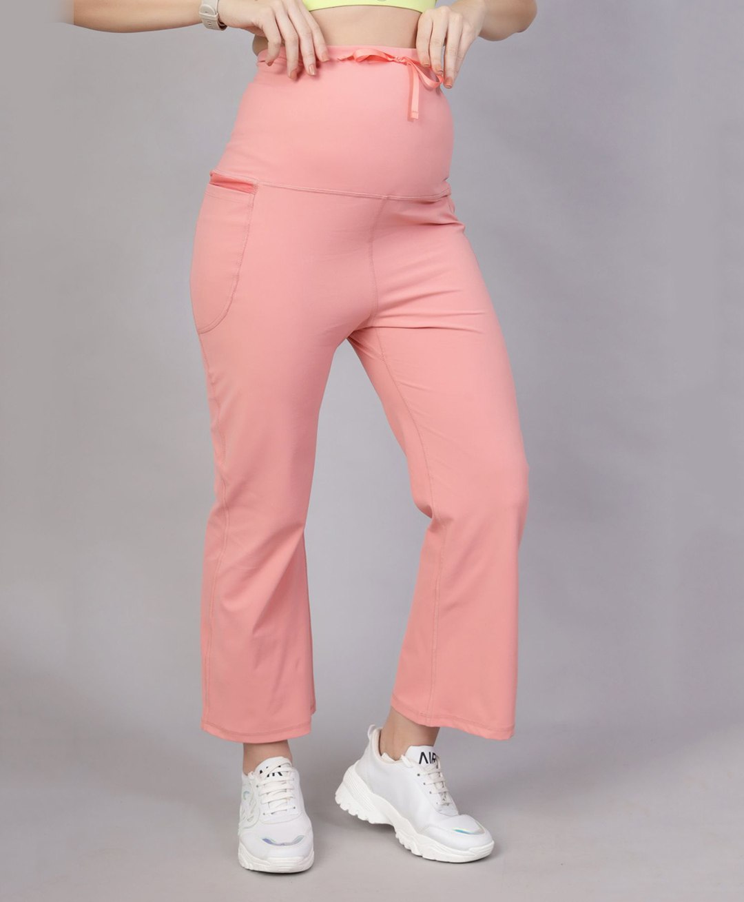 Zelena Solid High Waisted Pregnancy Leggings - Carrot Orange-picture-35