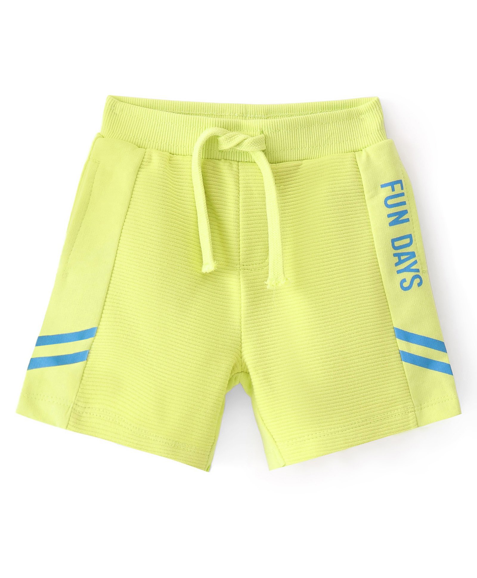 Babyhug Cotton Looper Knit Shorts Text Print - Lime-picture-18