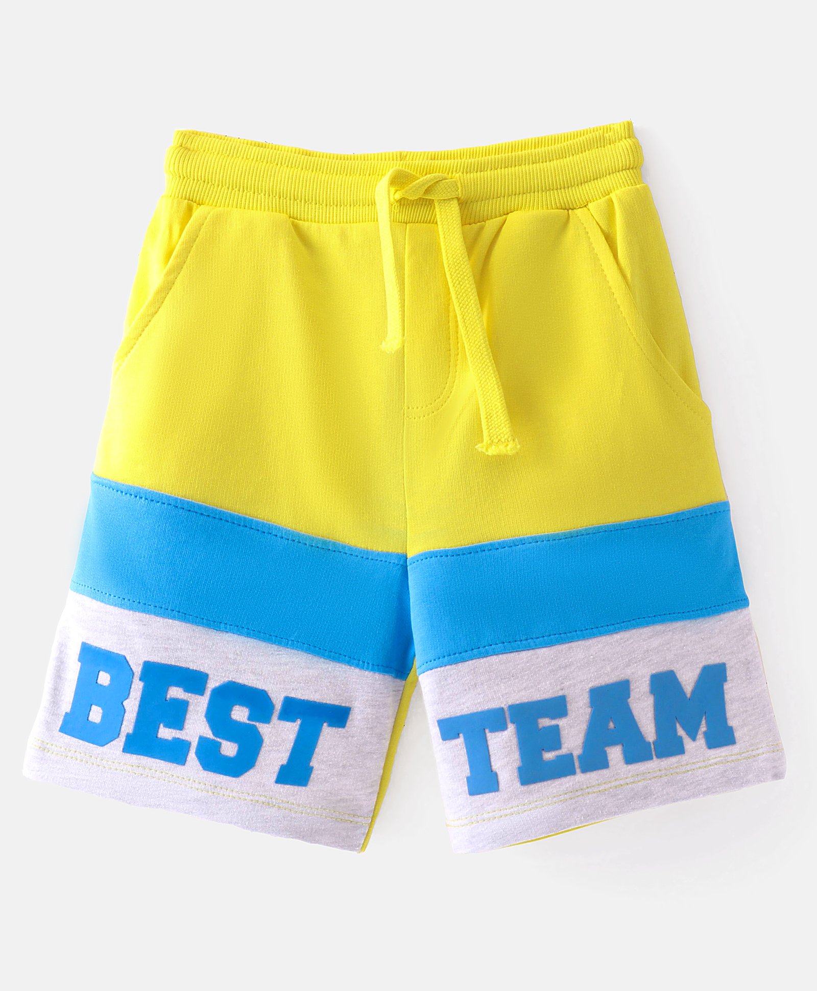 Babyhug Cotton Knit Text Printed Shorts - Multicolour-picture-15