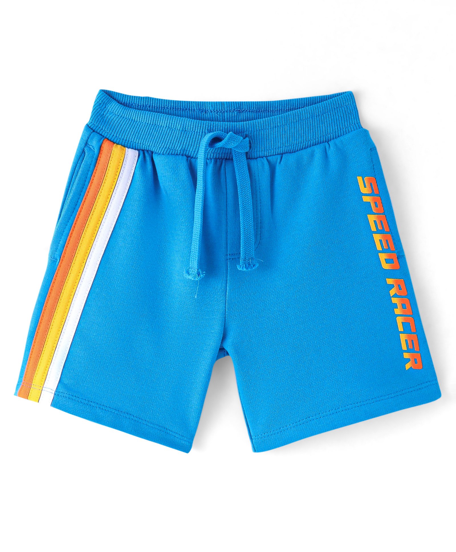 Babyhug Cotton Looper Knit  Shorts Text Print -  Blue-picture-22