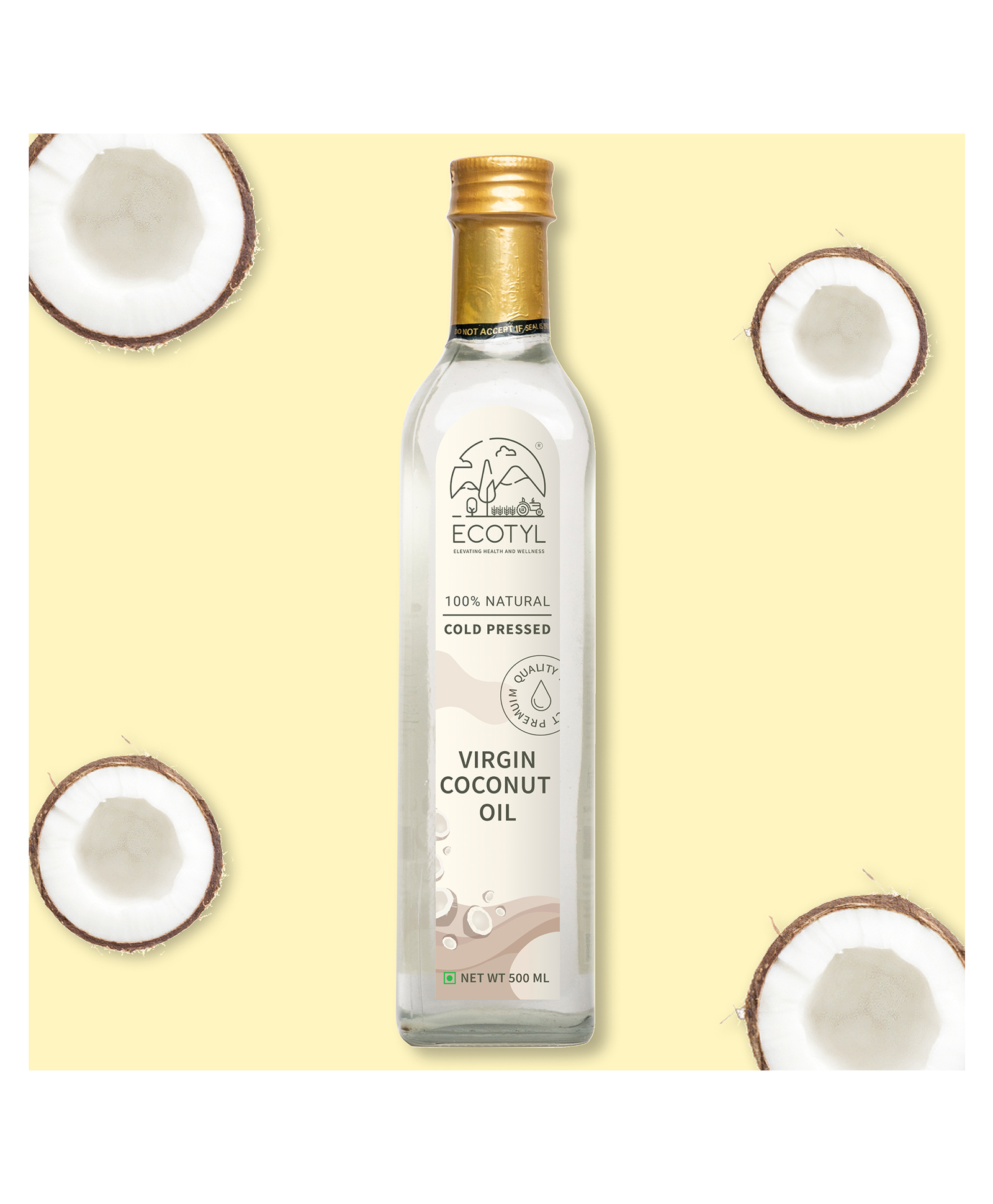 Ecotyl Cold-Pressed Virgin Coconut Oil | Kachi Ghani | Suitable for Cooking | 500ml-image-41