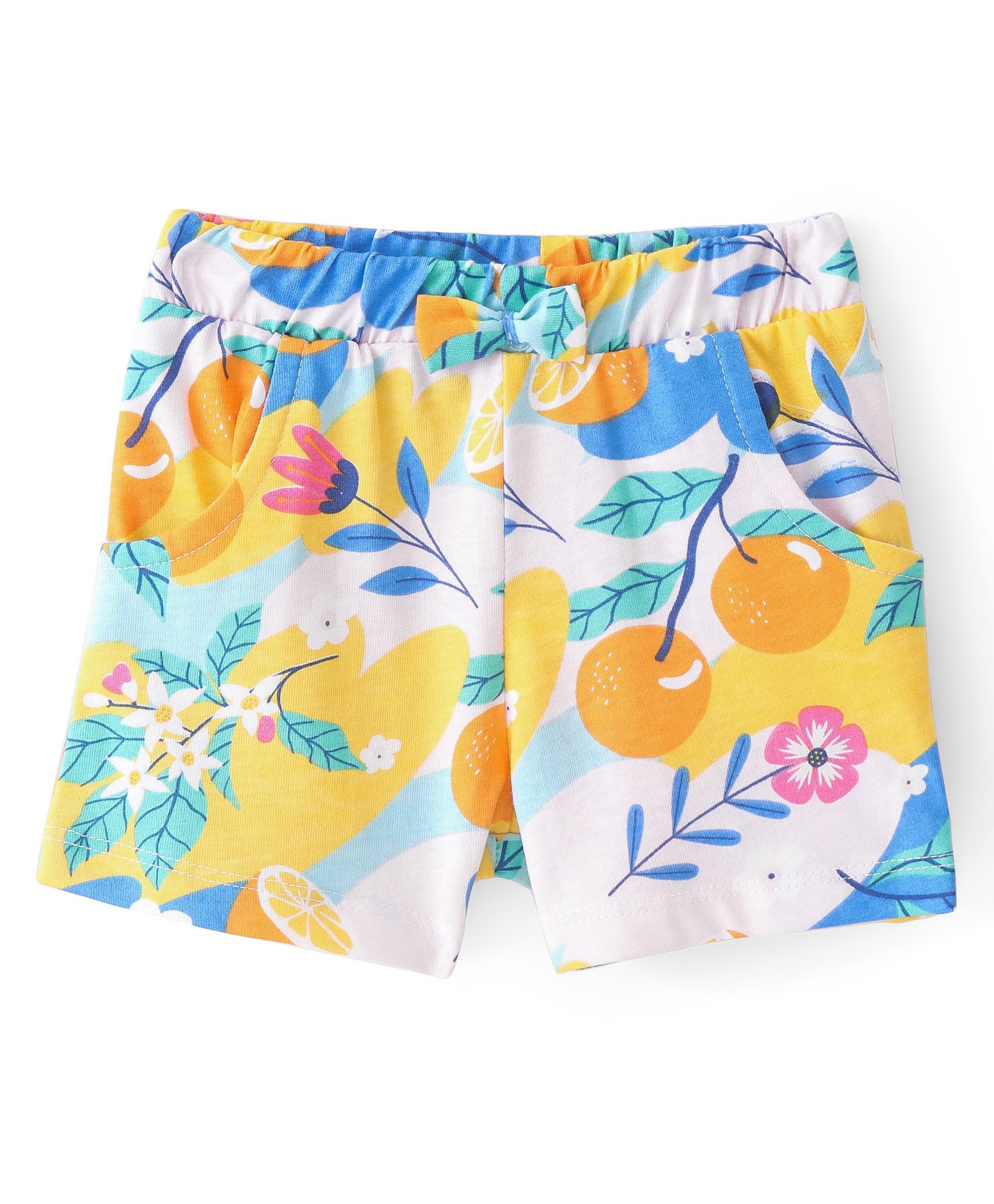 Babyhug Single Jersey Cotton Knit Tropical Printed Shorts - Multicolour-image-45