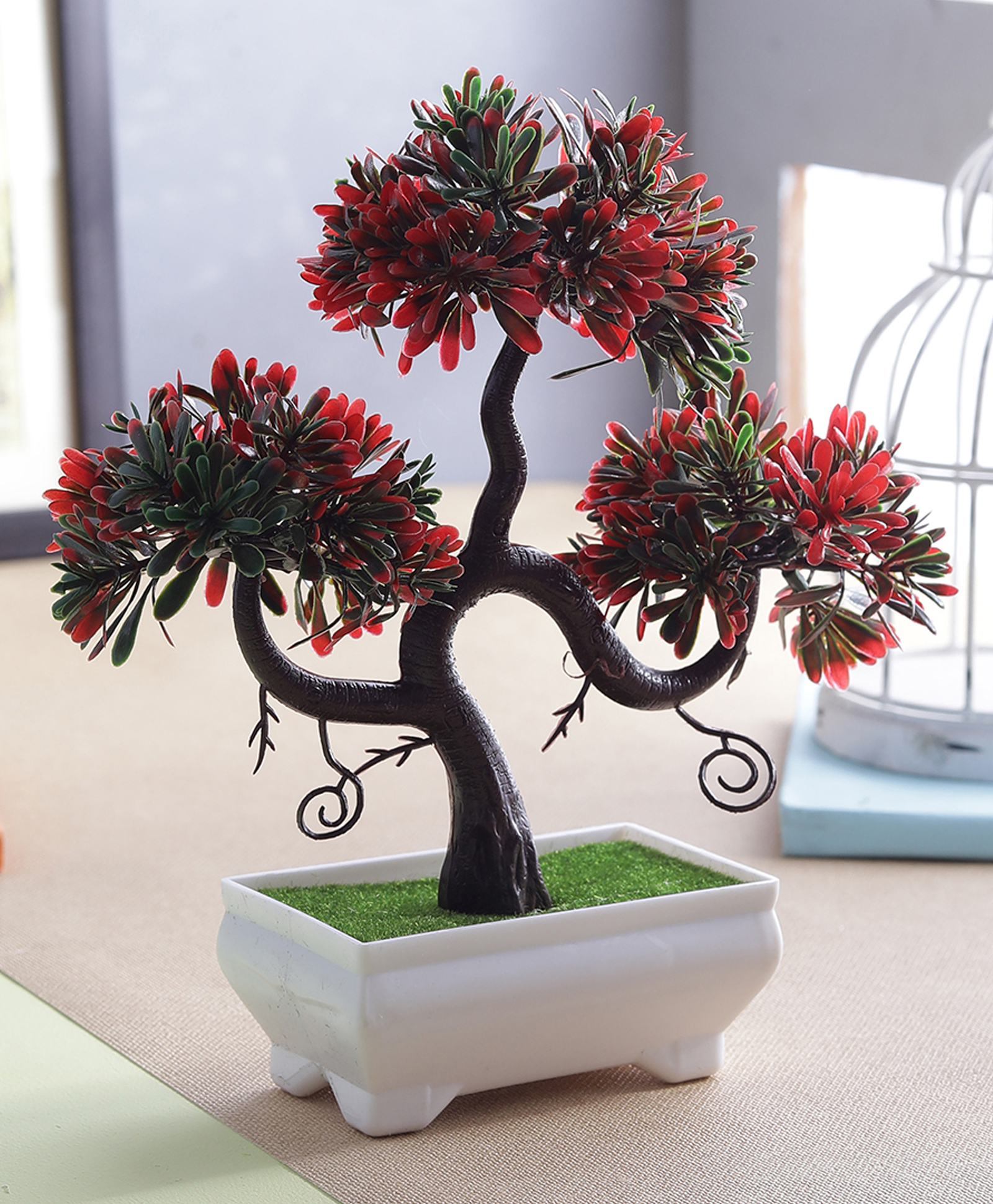 Foliyaj Artificial Plant Bonsai Tree with Pot for Home Decor Living Room-image-5