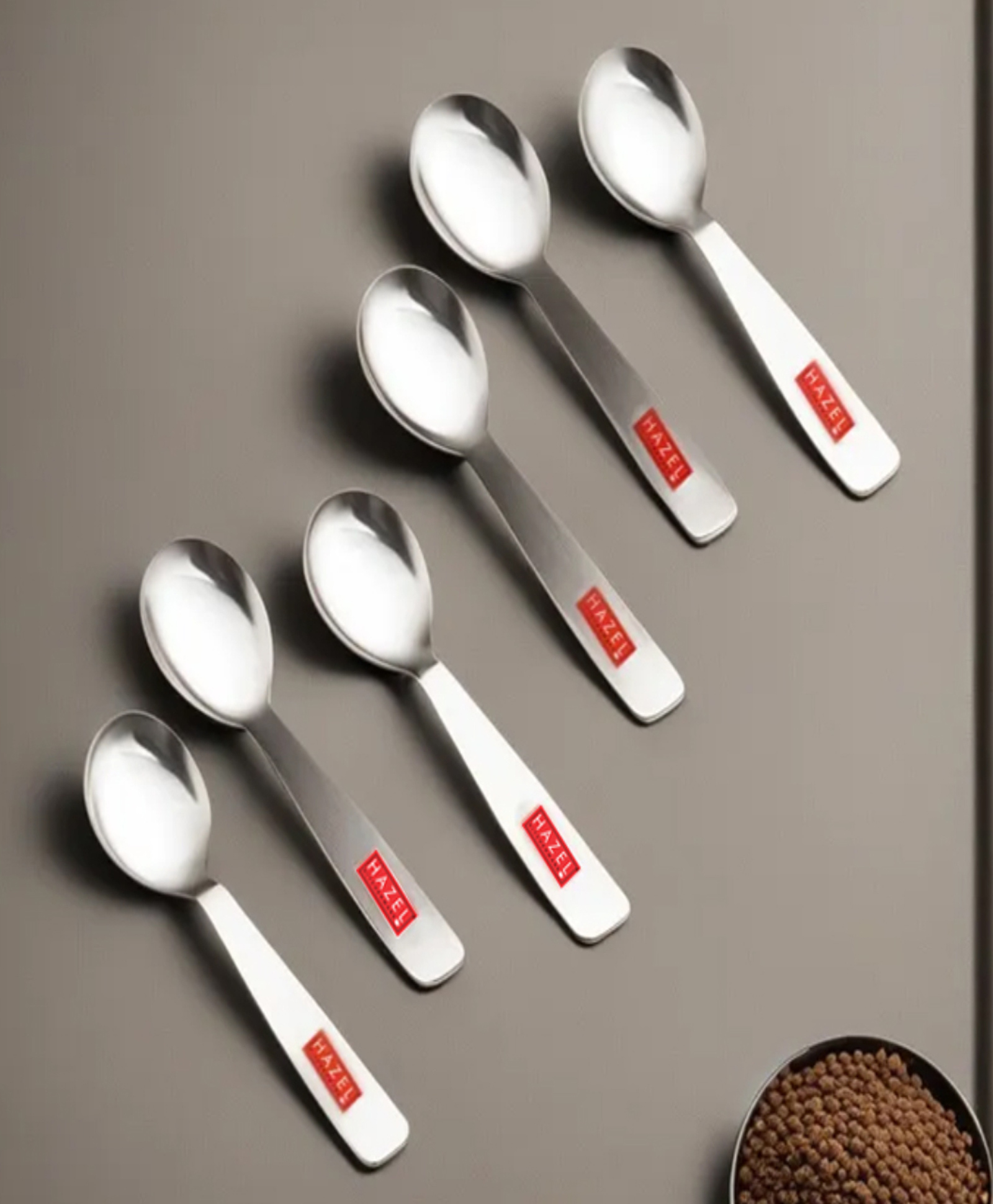 HAZEL Stainless Steel Spoon for Spice Box Small Mini Spoon for All Tea Coffee Sugar & Spices Set, Set of 6-picture-45