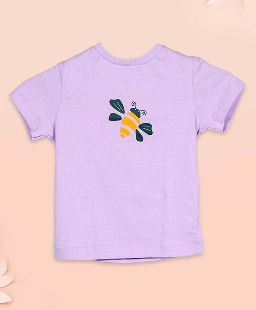 Ooka Baby Soft Cotton Half Sleeves Honey Bee Printed Tee - Light Purple-picture-26