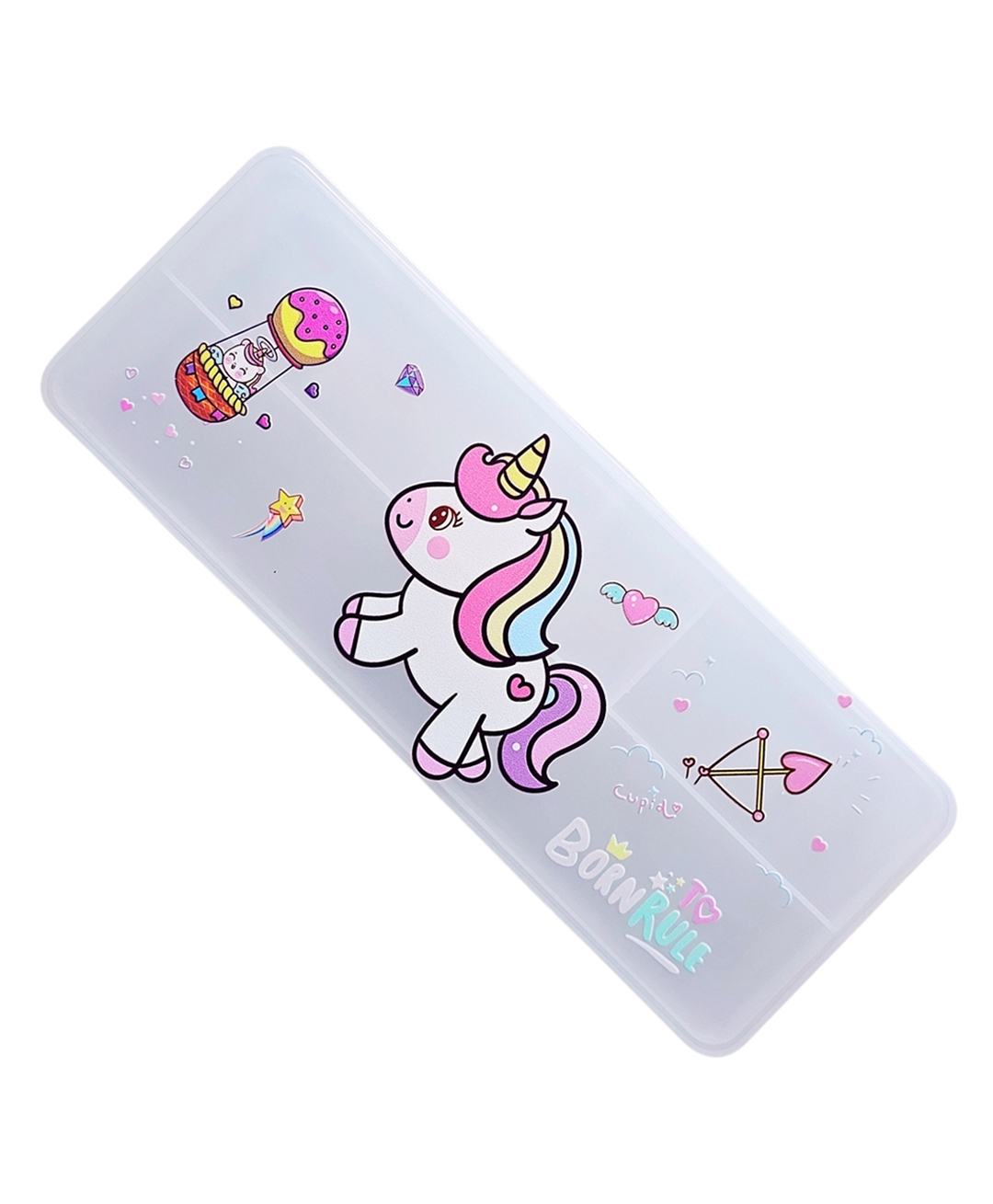 KARBD Translucent Double Sided Plastic Geometry Pencil Box - Unicorn Arrow Design-picture-18