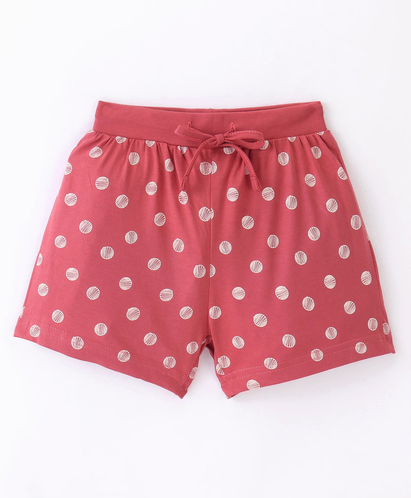 Ollypop Cotton Sinker Knit Shorts Ball Print - Red-picture-25