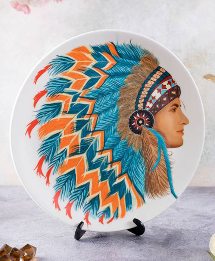 Kolorobia Dauntless Red Indians HOME Decor Wall Plate-picture-12