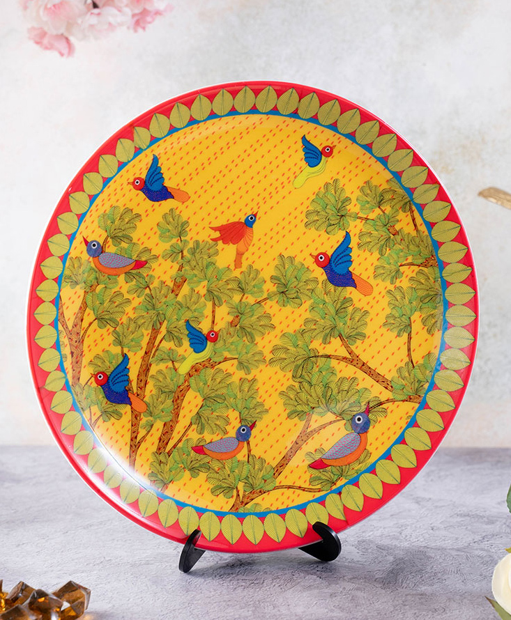 Kolorobia Gond Art Inspired Home Decor Wall Plate-image-5