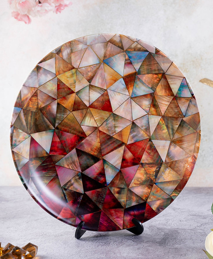 Kolorobia Nacre Mother Of Pearl Inspired Home Decor Wall Plate-image-39