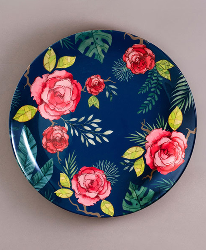Kolorobia Misty Morning Roses Blue Decorative Wall Plates-image-34