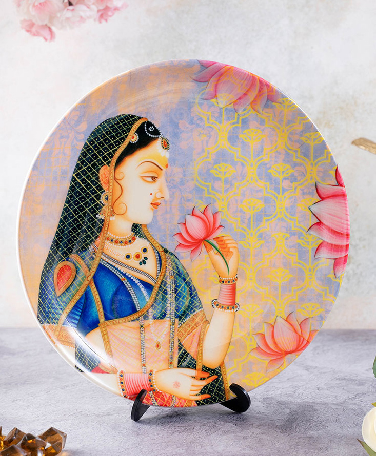 Kolorobia Royal Mughal Queen Mumtaz Inspired Home Decor Wall Plate-picture-5