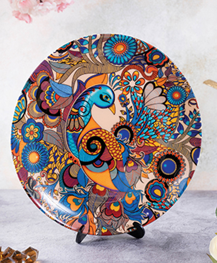 Kolorobia Peacock Admiration Decorative Plate-image-45