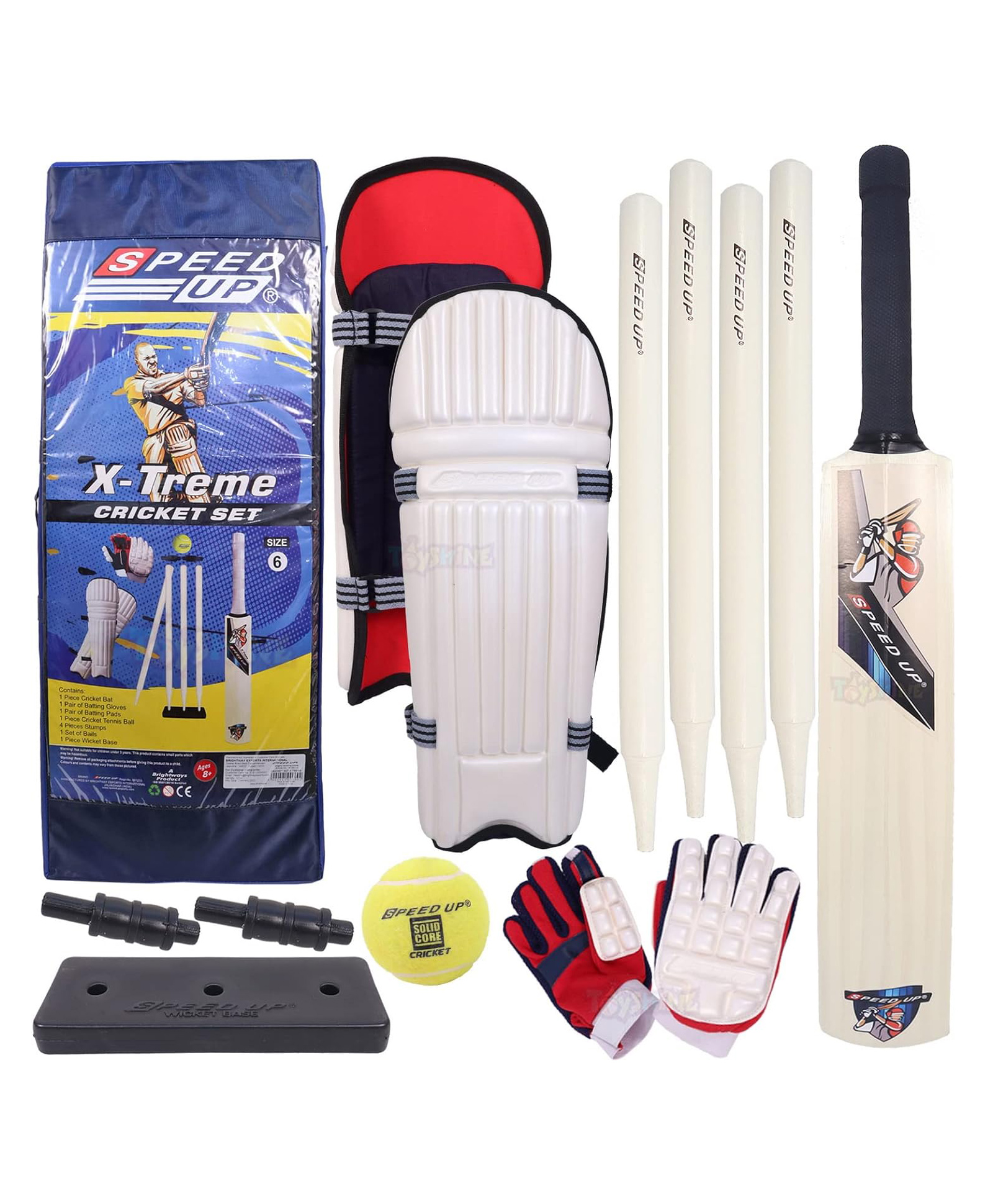 Speed Up X Treme Cricket Combo Kit For Kids With Bat Stumps Pads Gloves And Ball Outdoor Sports Toy Gift For Boys Girls Picnic Fun-picture-12