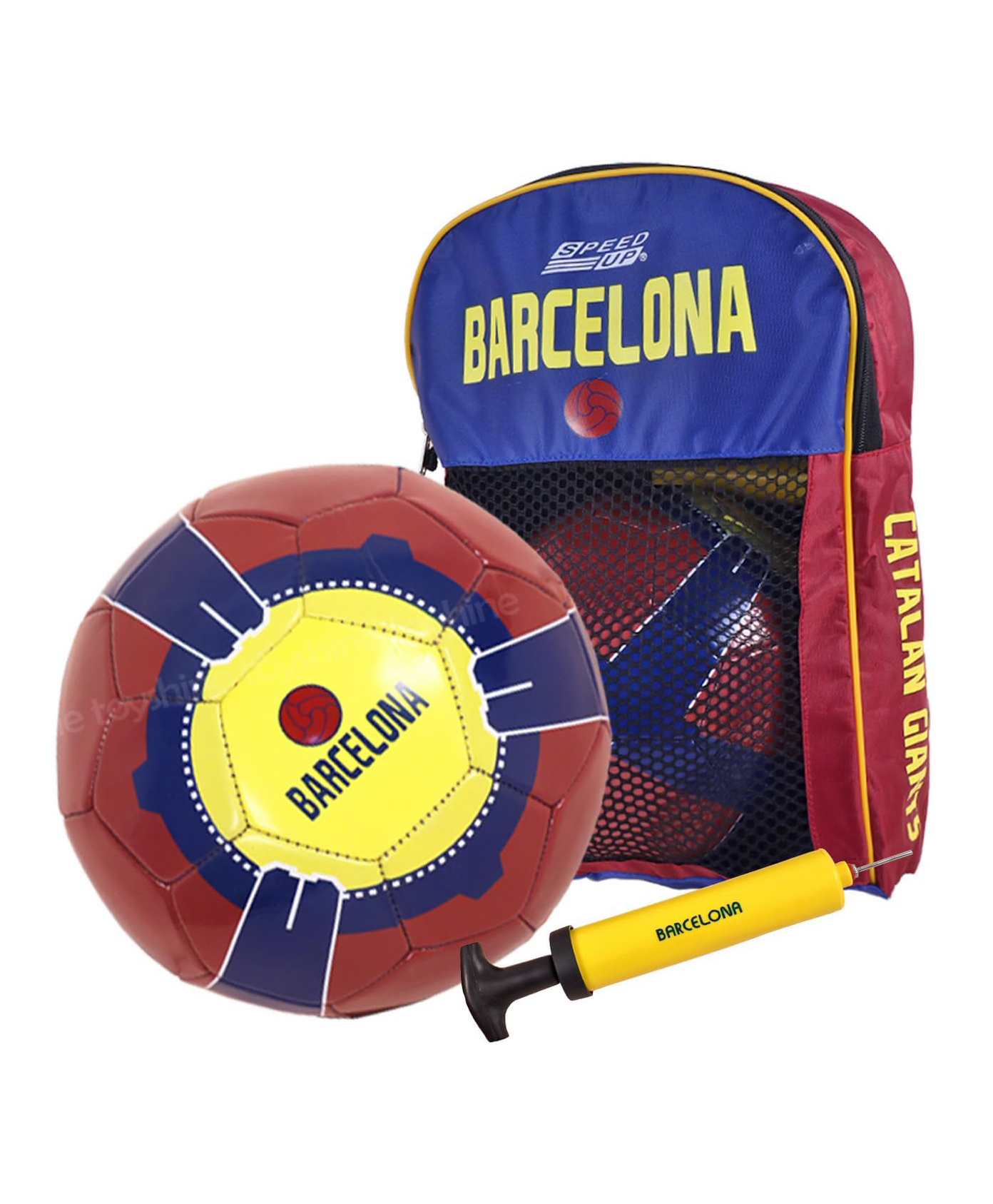 Speed-Up Barcelona Football Soccer with Netbag and Pump Multicolor-image-31