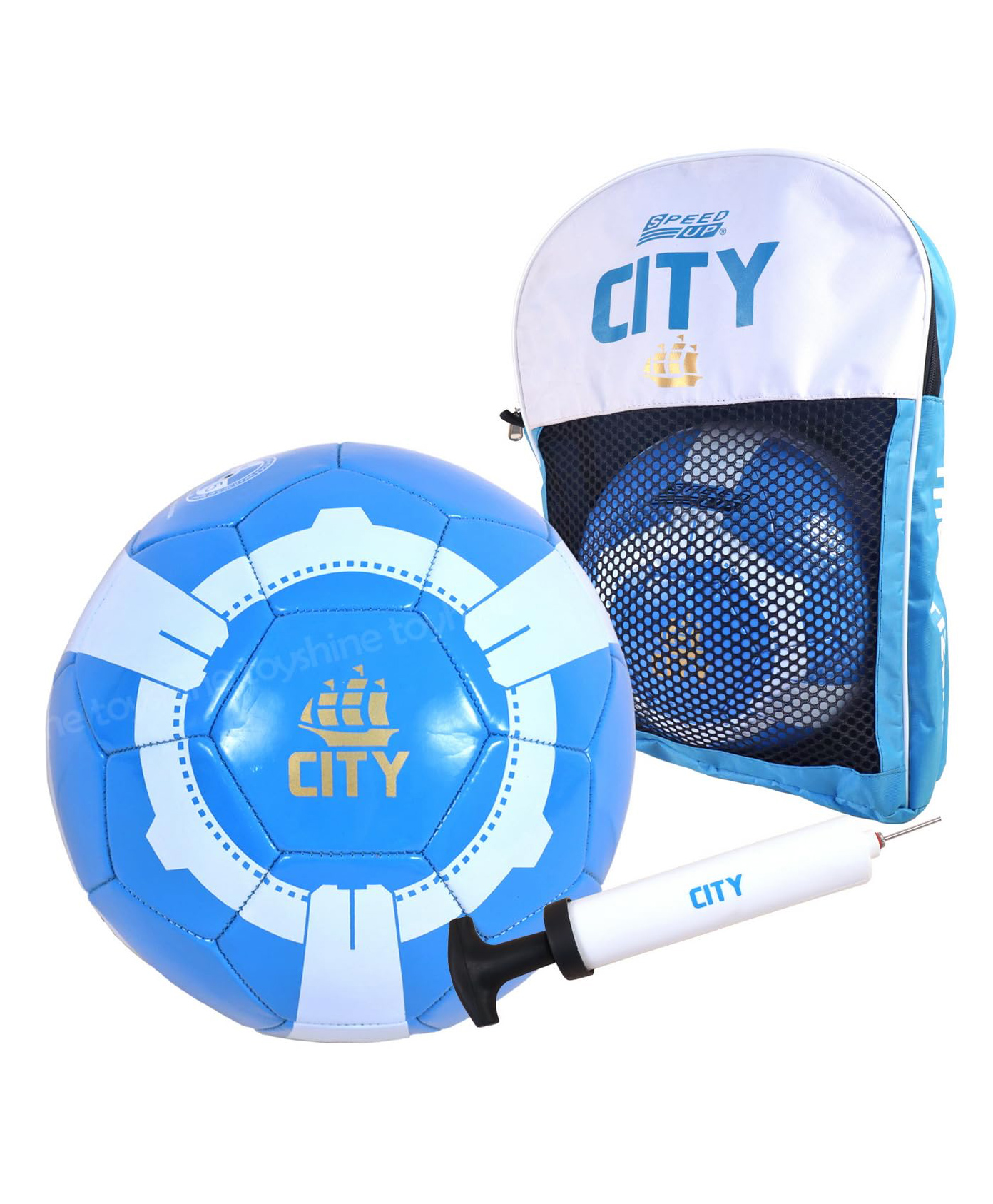 Speed Up City Football Soccer with Bag and Pump Multicolor-image-33