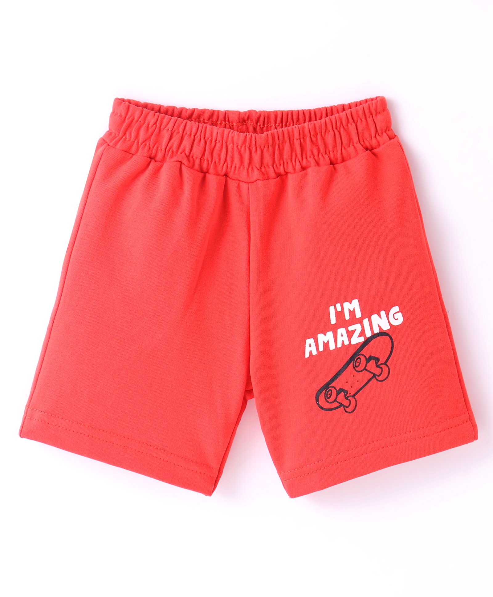 Tango Looper Knit  Knee length Shorts With Skate Print - Red-picture-23