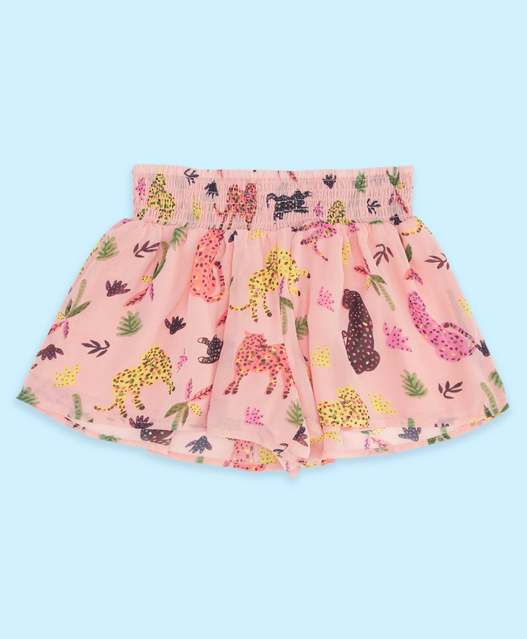 Pantaloons Junior Cotton Forest Animals Printed Shorts - Peach-image-29