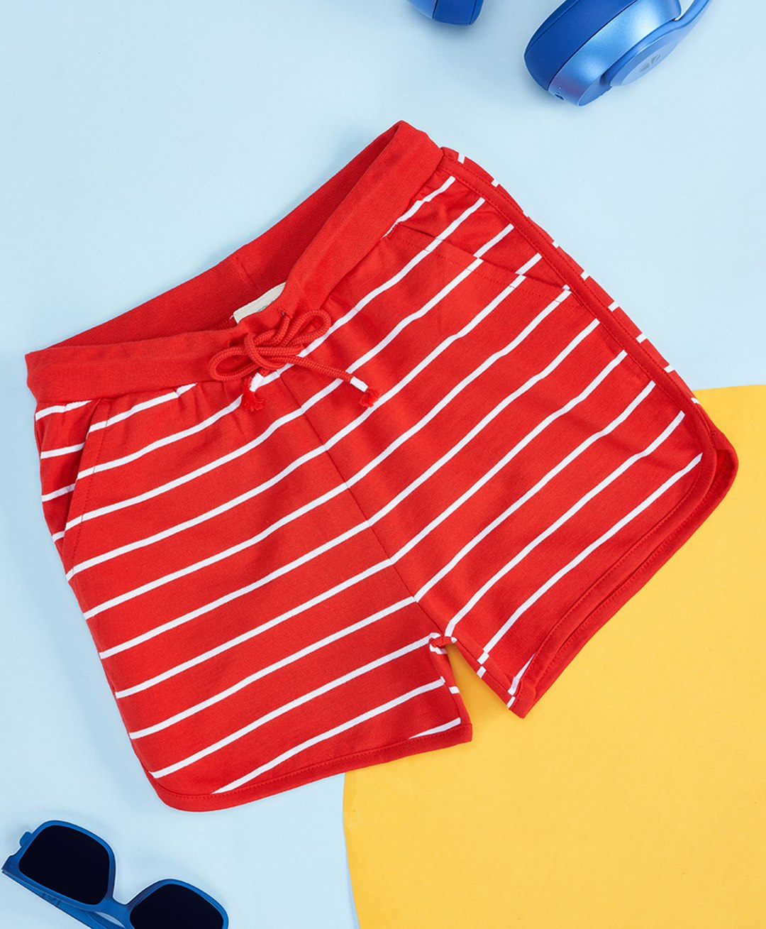 Pantaloons Junior Cotton Striped Shorts - Red-picture-12