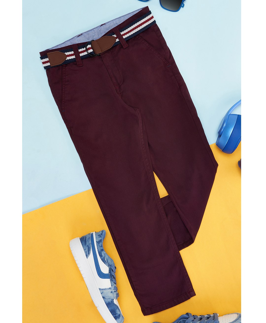 Pantaloons Junior Solid Trousers - Maroon-picture-22