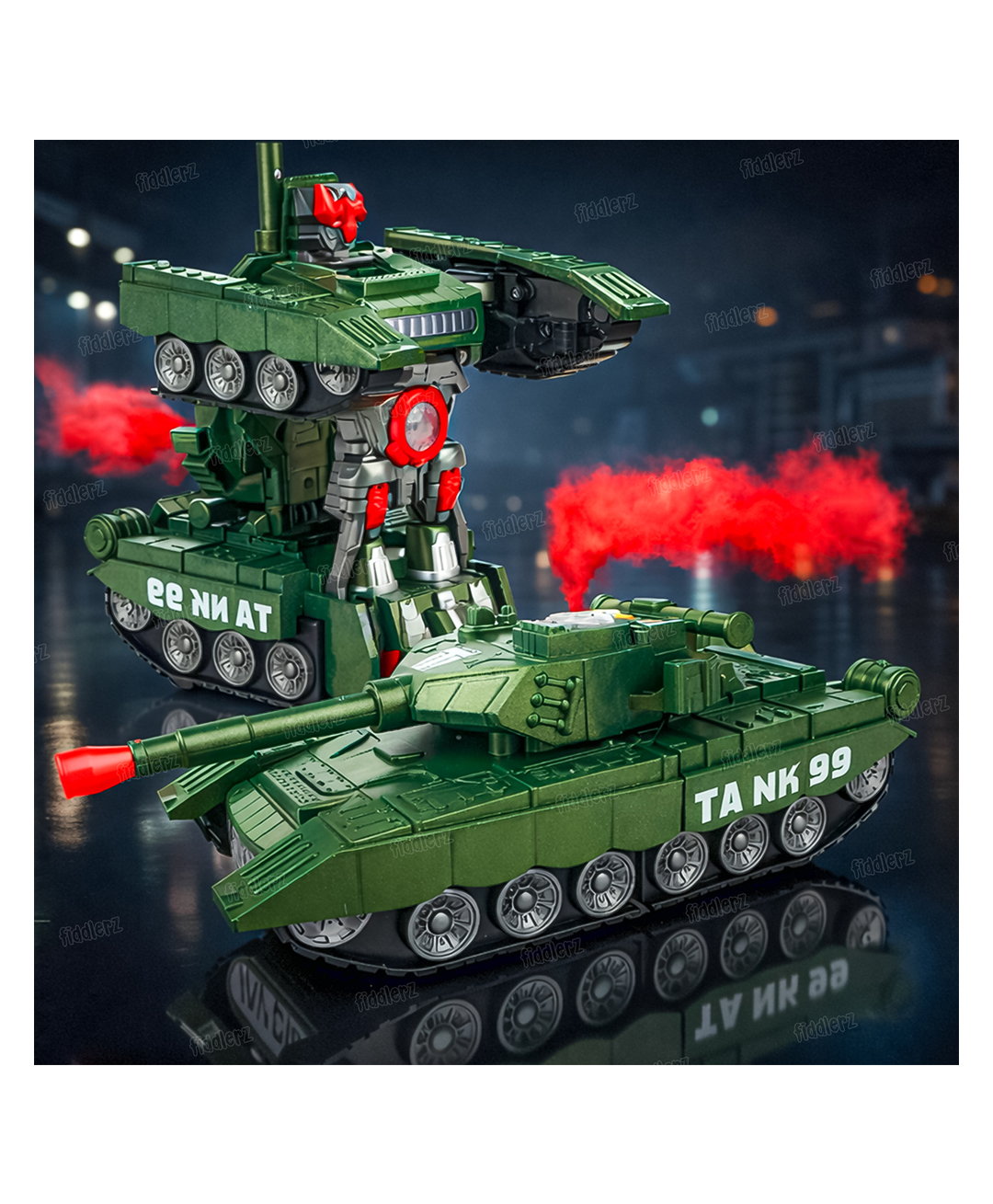 Fiddlerz Automatic 2 In1 Deformation Army Tank Toy for Kids with Light Music and Bump Function Toy-picture-35