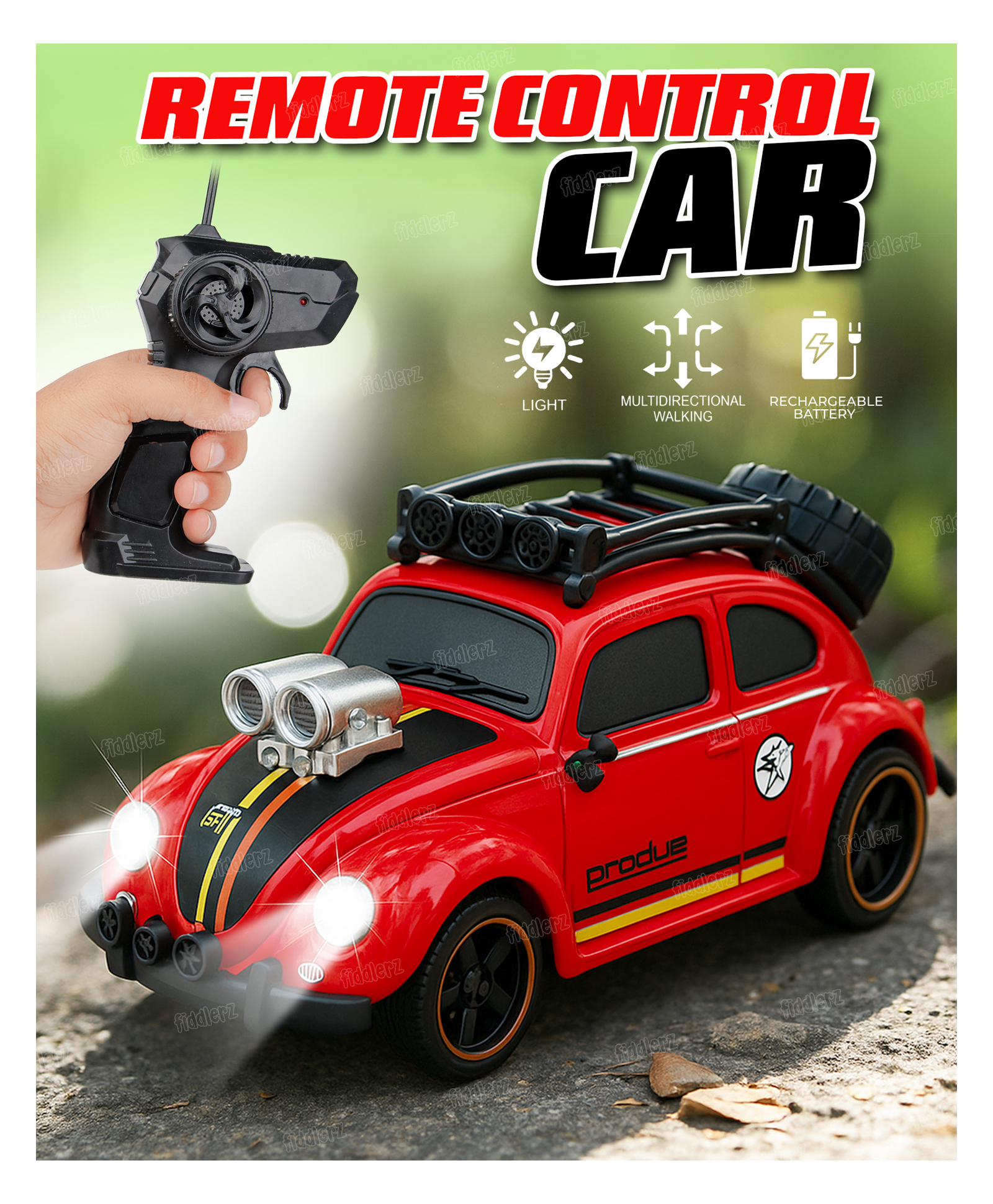 Fiddlerz Remote Controlled Racing Car, Super Racing Sports High Speed Toy Vehicle, Motor RC Chargeable Cars for Kids Random Color-image-42