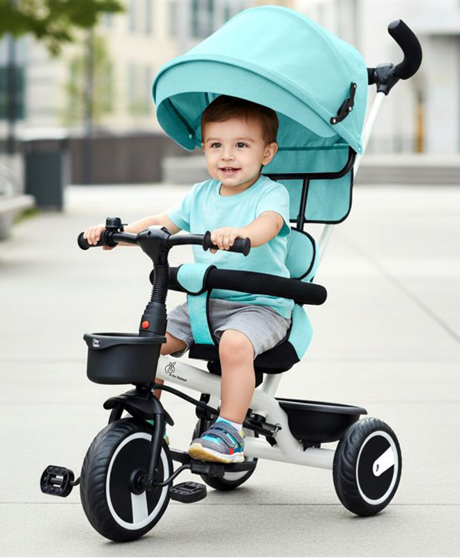 R for Rabbit Tiny Toes T30 Ace Tricycle with Adjustable Parental Control & Canopy - Lake Blue-picture-12