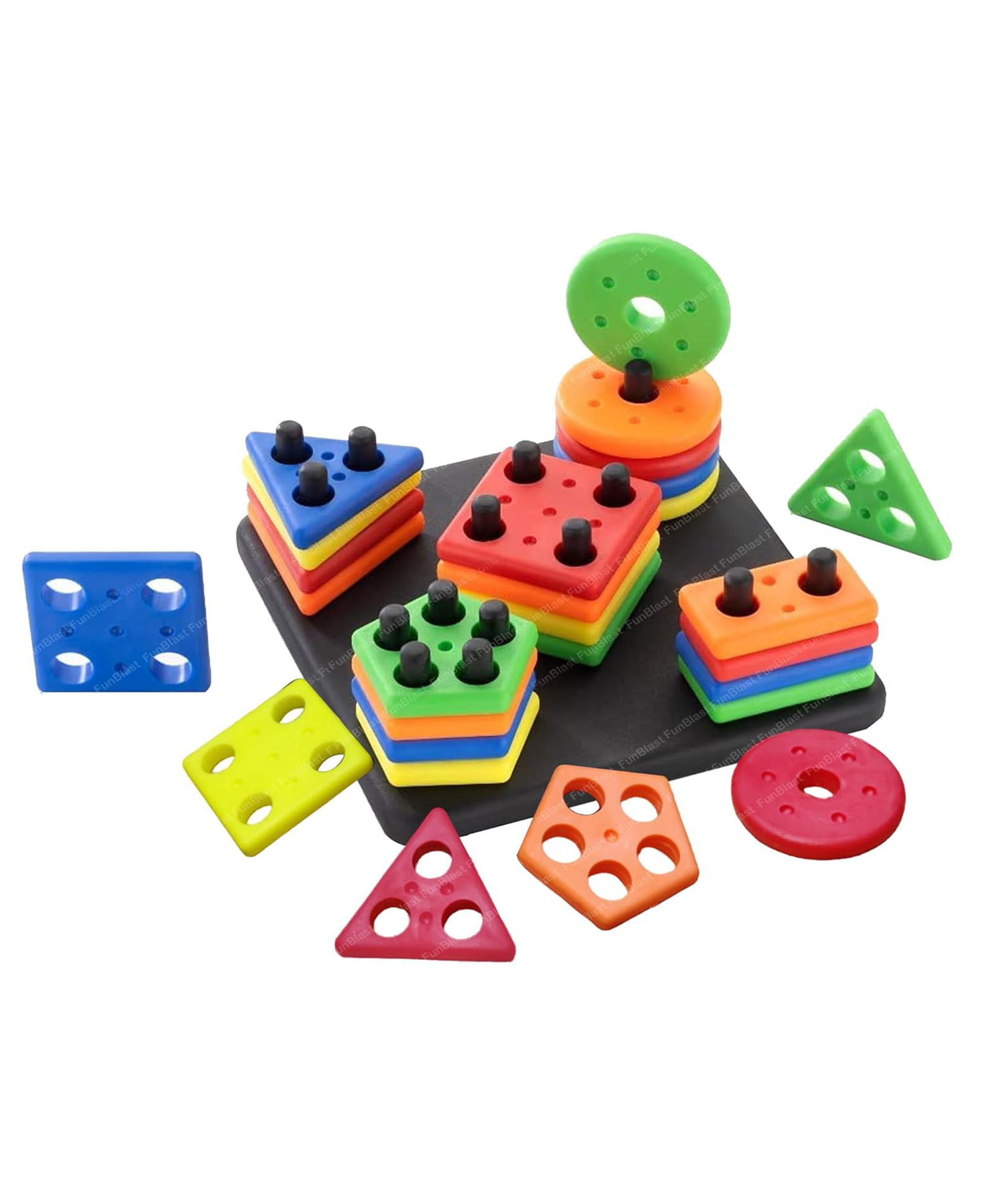 FunBlast Column Matching Geometry Shape Sorting Toys for Kids  Multicolor-image-5