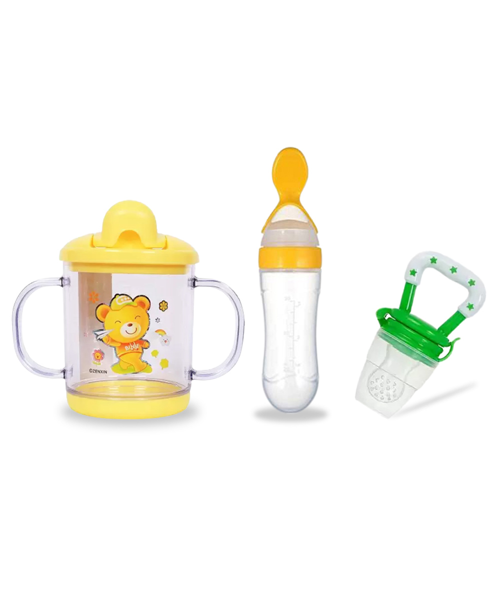 Chinmay Kids Straw Feeding Sipper Anti Spill for Kids Fruit Feeder And Soother - Made of Food-Grade Material, 100% free of BPA  (Yellow-Yellow-Green)-image-47