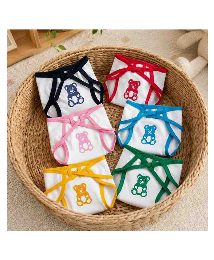 Fareto Single Layer Teddy Print Hosiery Cloth Nappy/Indian Style Tying Langot Pack Of 6 Pcs (3-6 Months)-picture-24