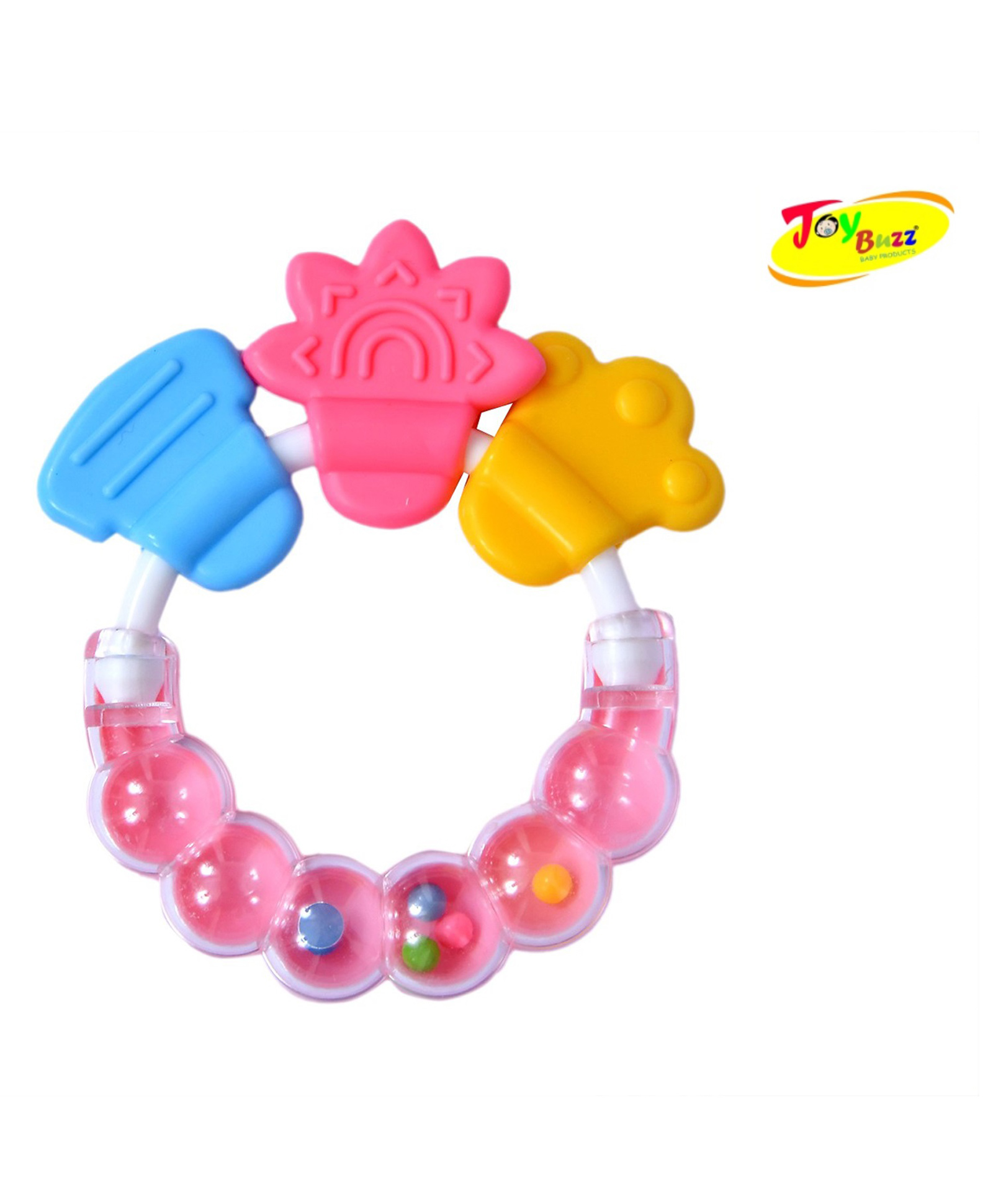Joy Buzz Silicone Teether - Pink-picture-13