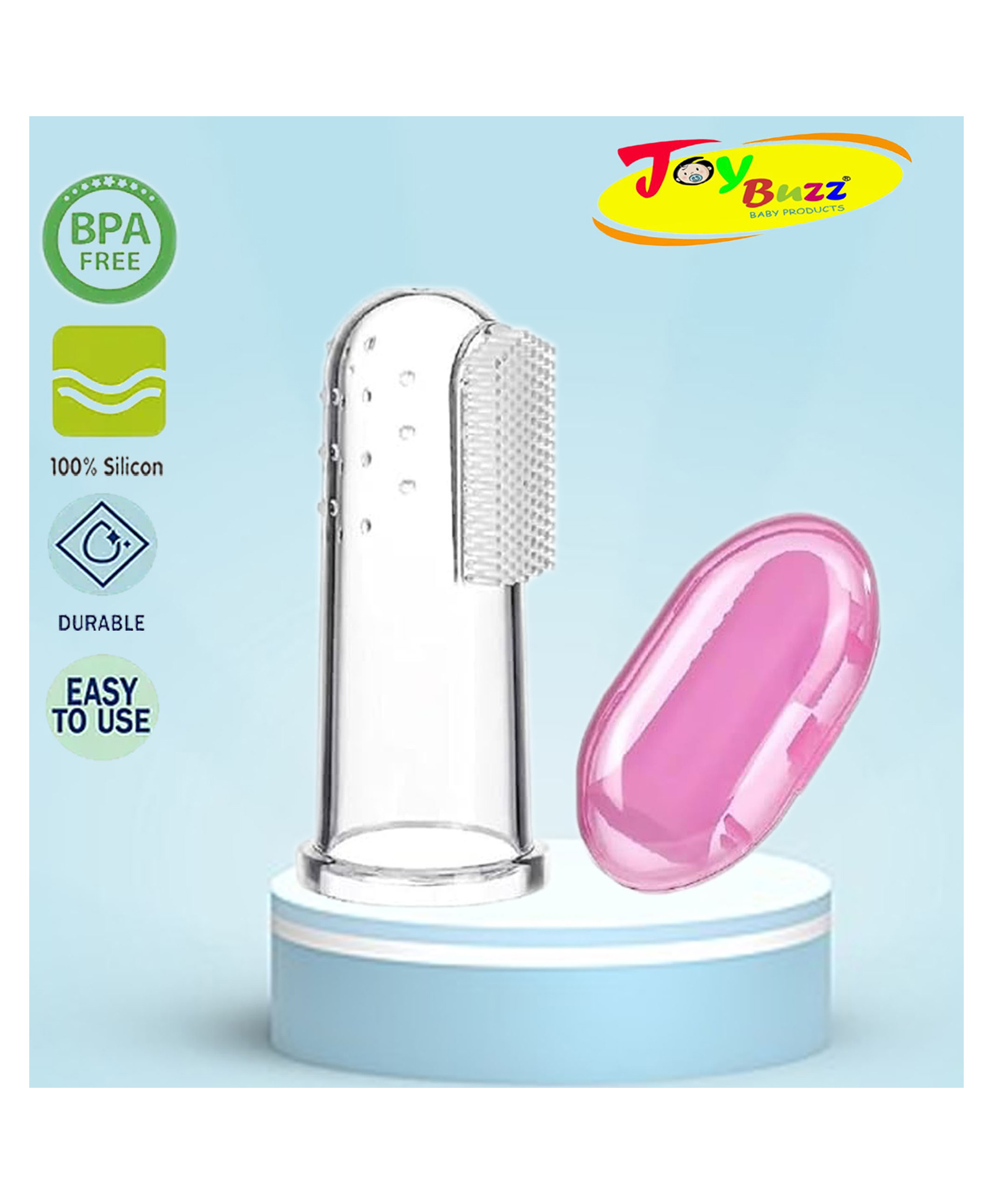 Joy Buzz Silicone Finger Brush With Case-Pink-picture-31
