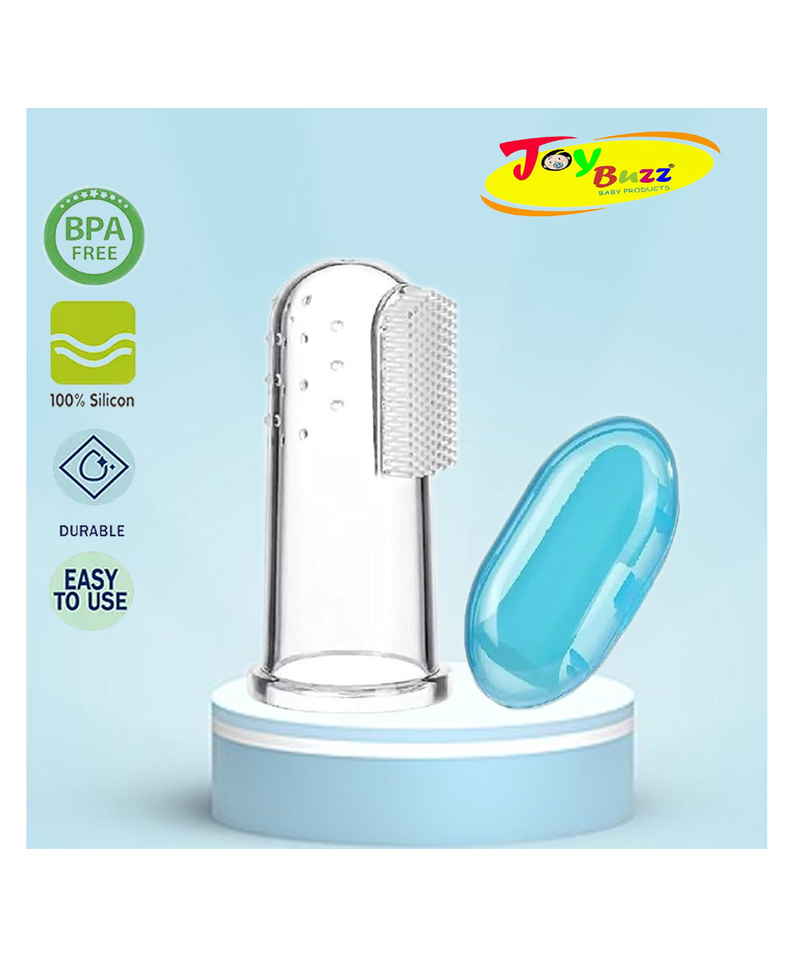 Joy Buzz Silicone Finger Brush With Case-Blue-picture-4