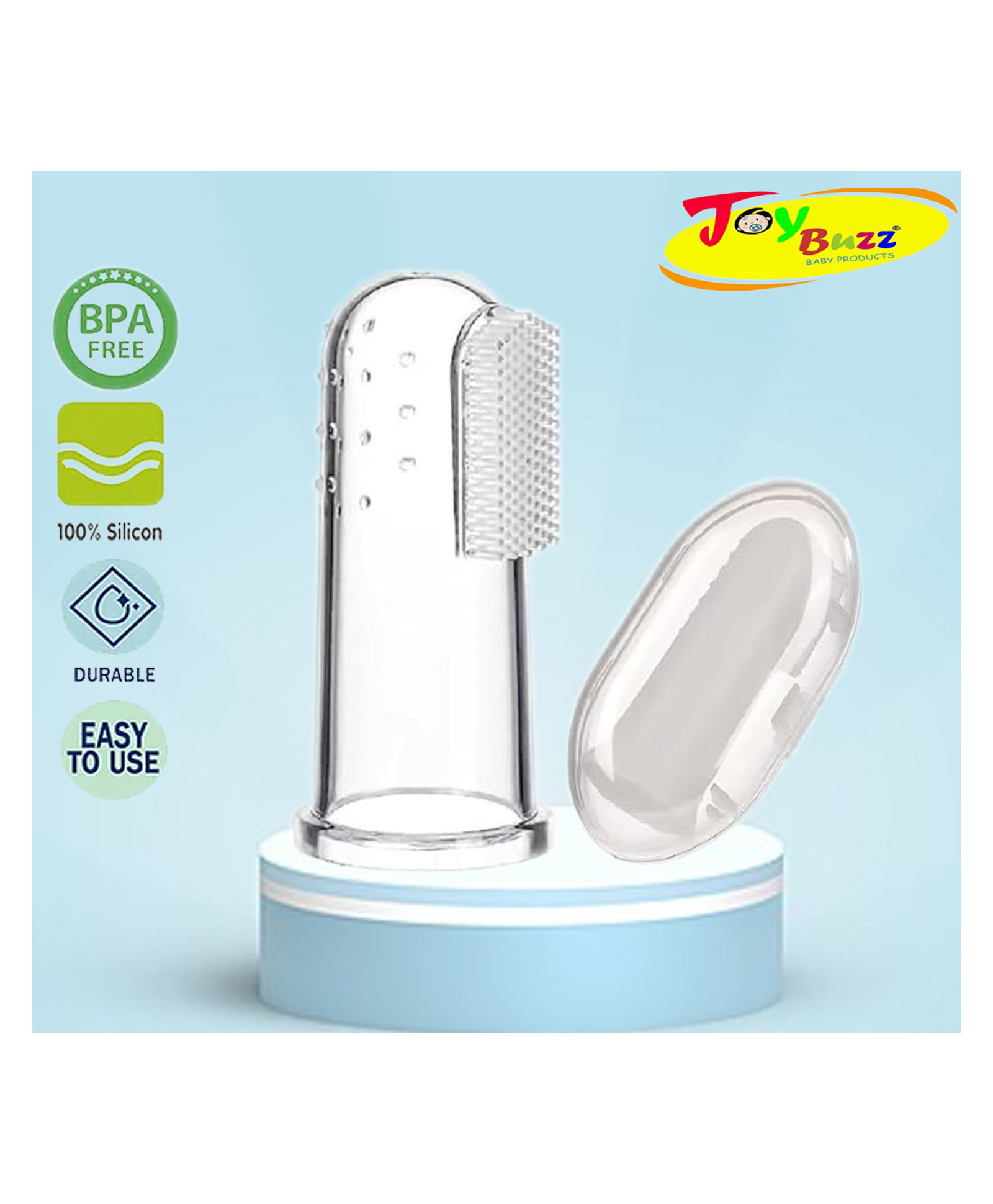 Joy Buzz Silicone Finger Brush With Case-White-image-37