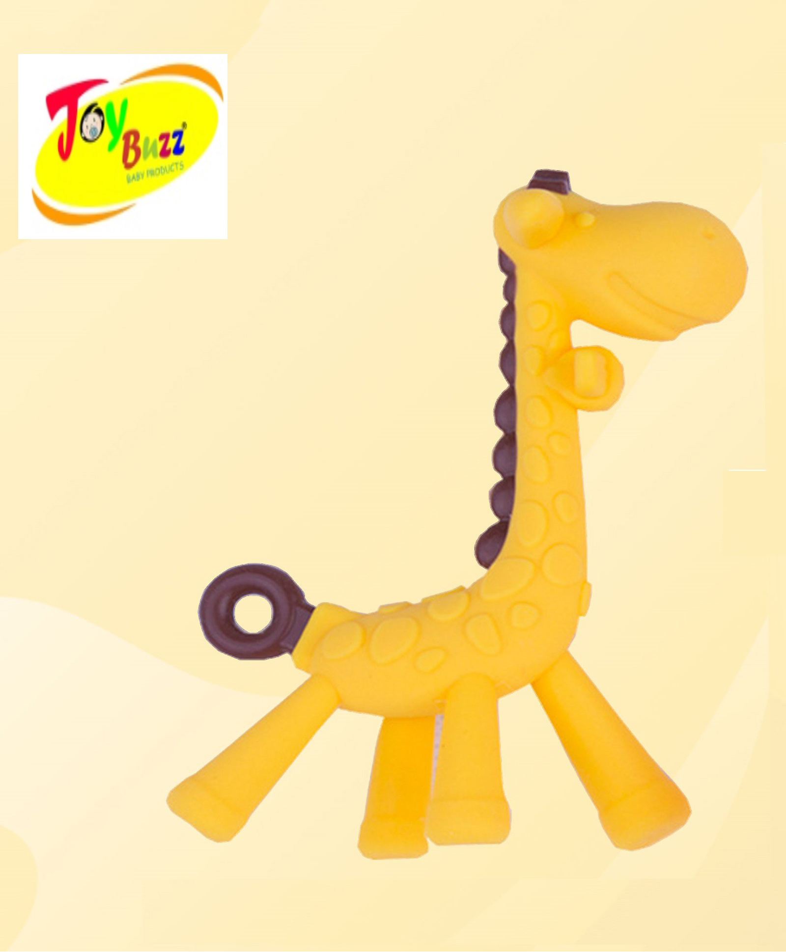 Joy Buzz Giraffe Shape Silicone Teether - Yellow-picture-23