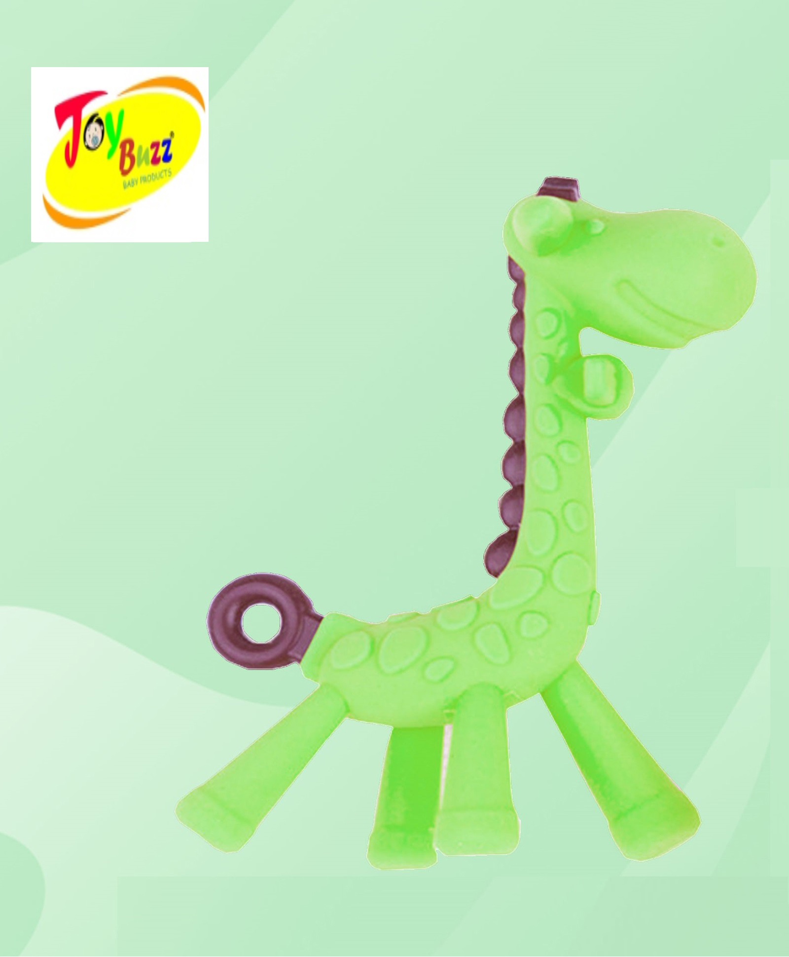 Joy Buzz Giraffe Shape Silicone Teether - Green-picture-15