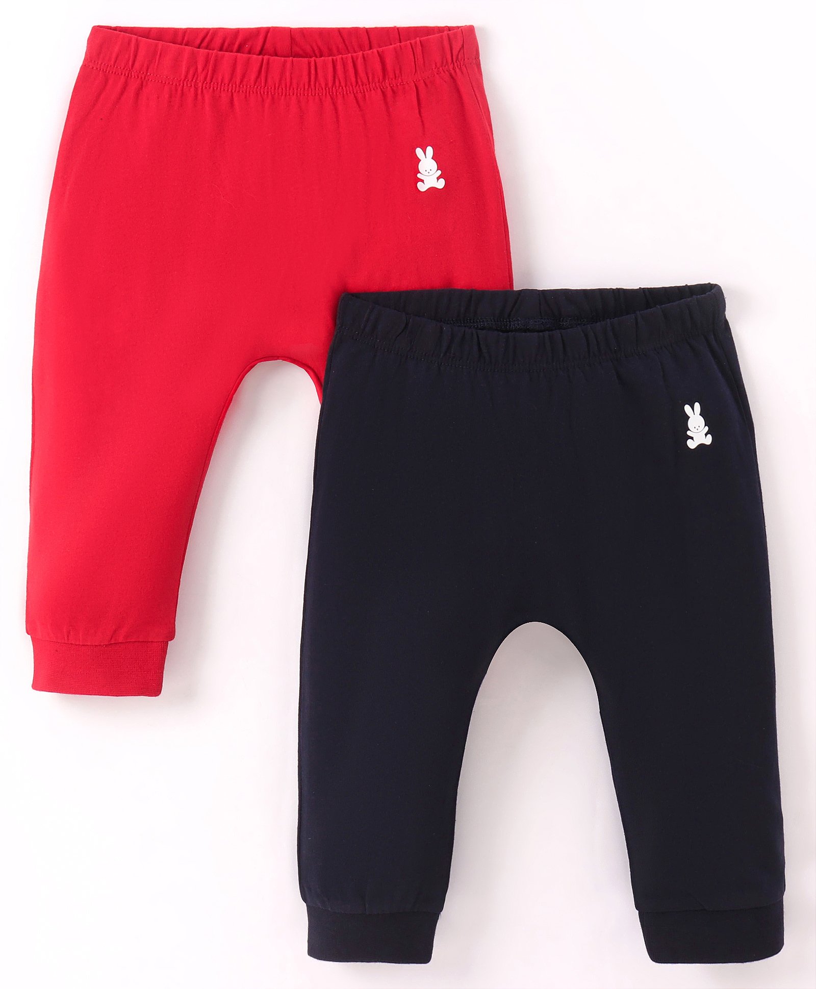 UCB Cotton Knit Full Length Lounge Pants With Bunny Print Pack Of 2 - Navy Blue & Red-picture-26